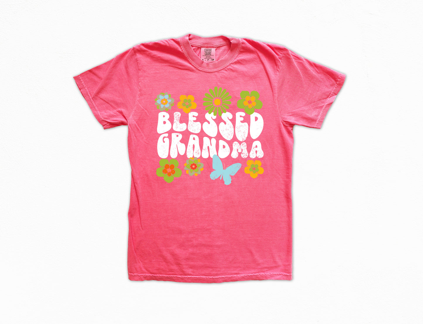Blessed Grandma Retro Flowers Shirt | Comfort Colors Vintage Style Grandma Shirt