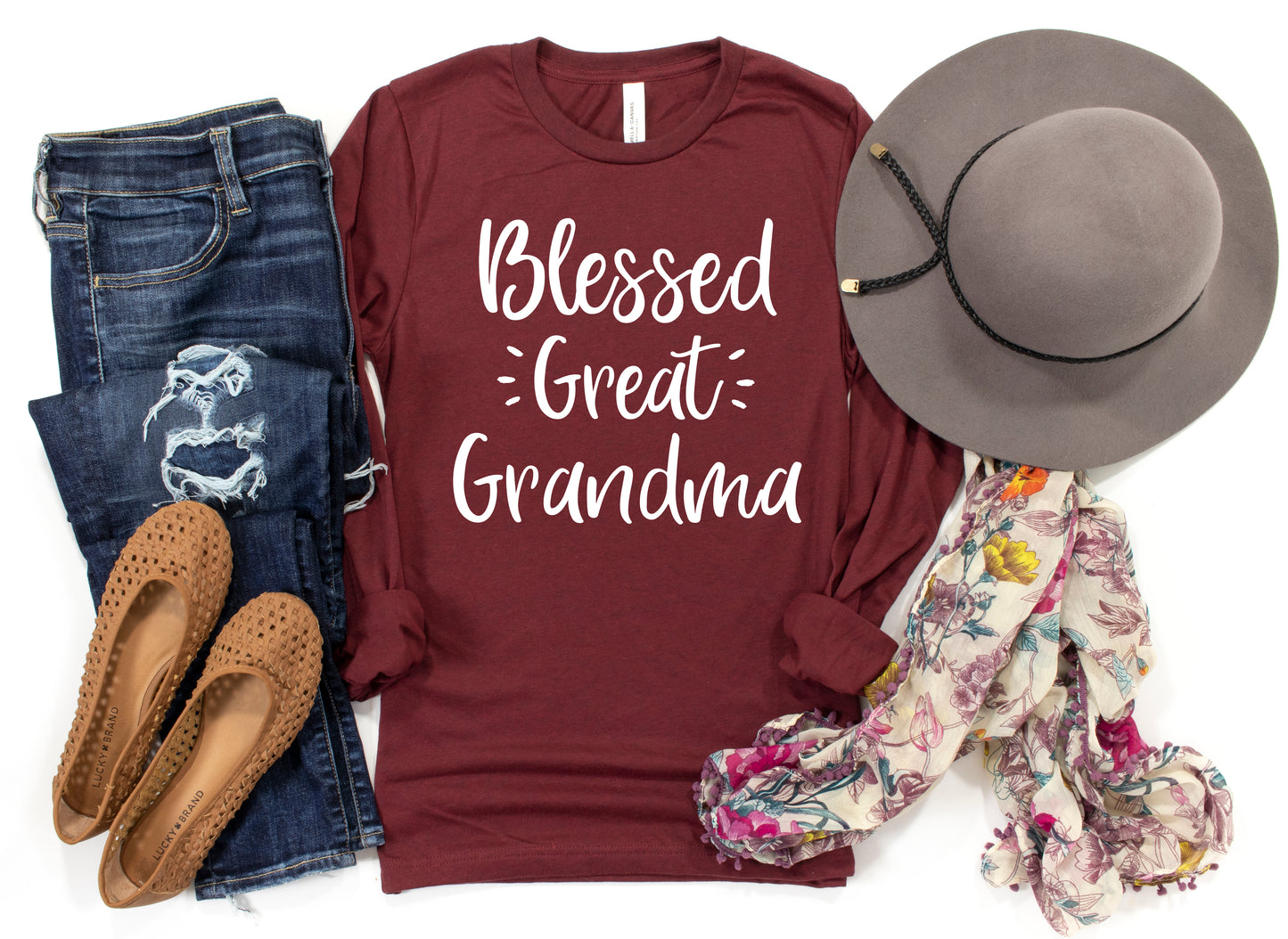 Blessed Great Grandma Shirt Long Sleeve | Long Sleeve Grandma Shirt