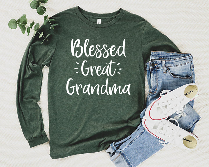 Blessed Great Grandma Shirt Long Sleeve | Long Sleeve Grandma Shirt