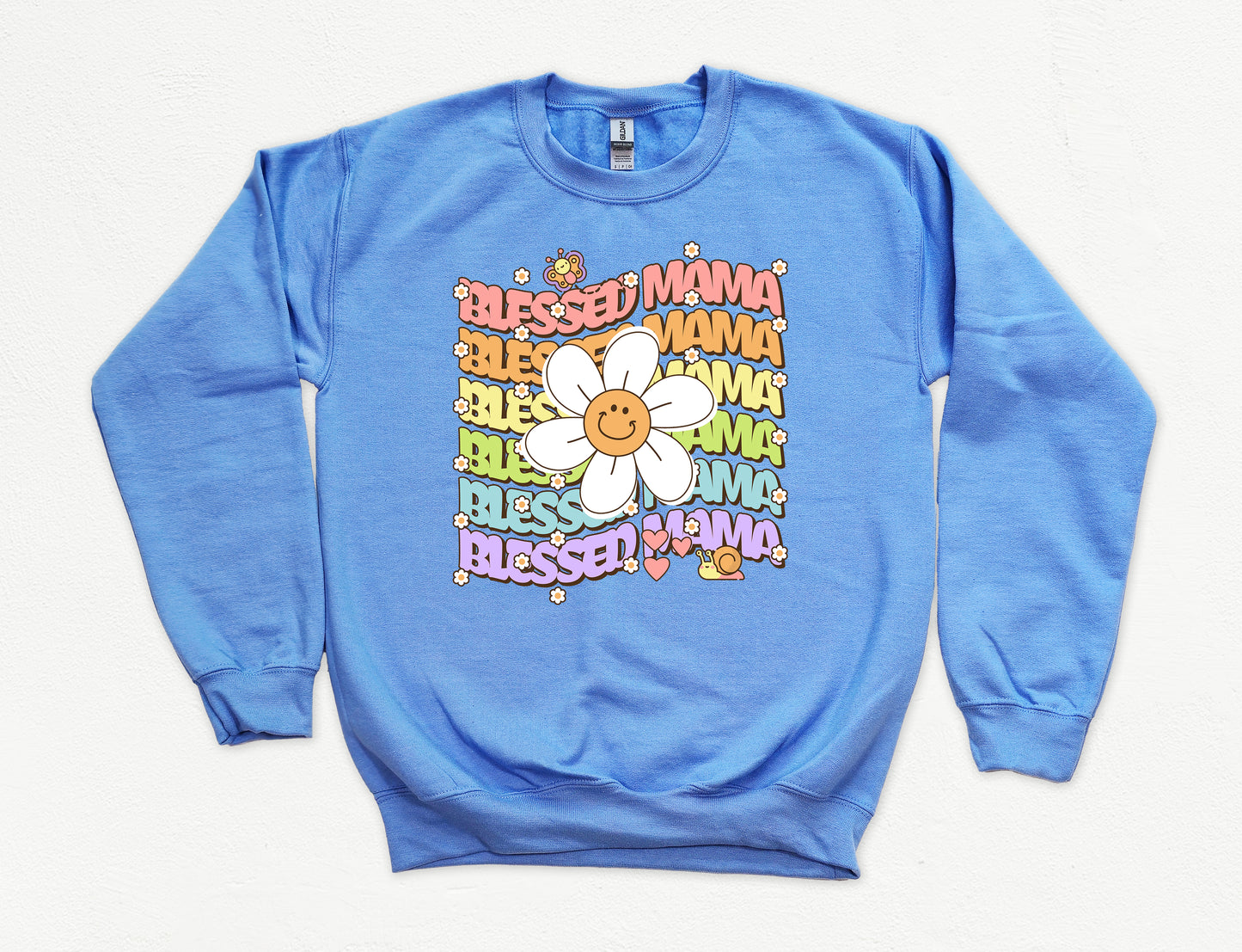 Blessed Mama Retro Daisy Sweatshirt | Mom Sweatshirt