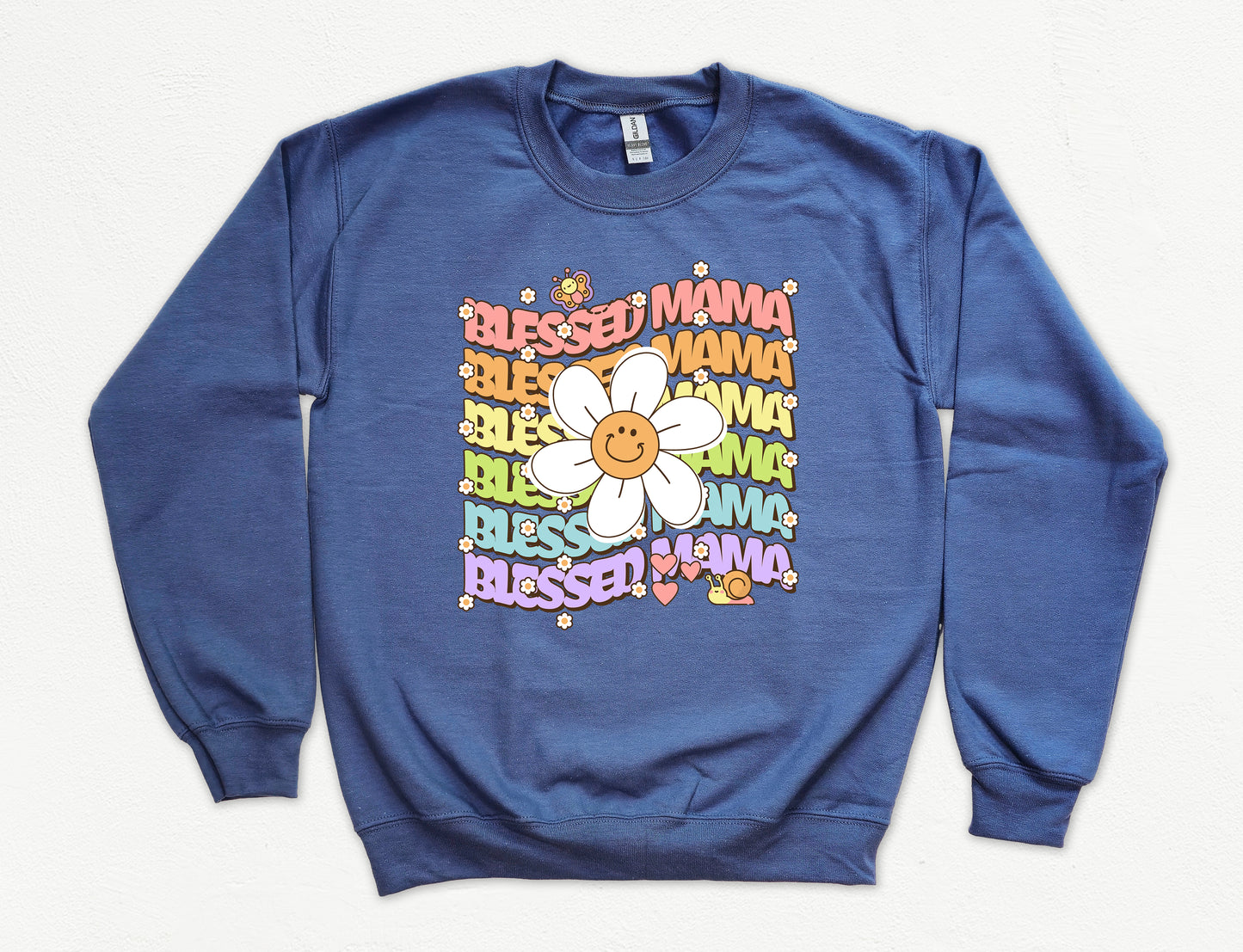 Blessed Mama Retro Daisy Sweatshirt | Mom Sweatshirt
