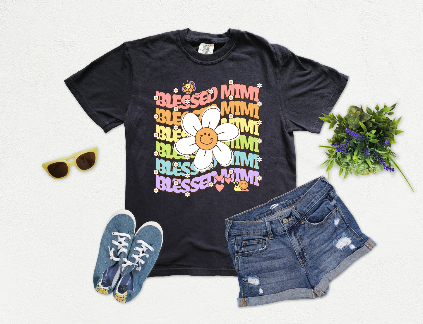 Blessed Mimi Retro Daisy Shirt | Comfort Colors Vintage Style Mimi Shirt