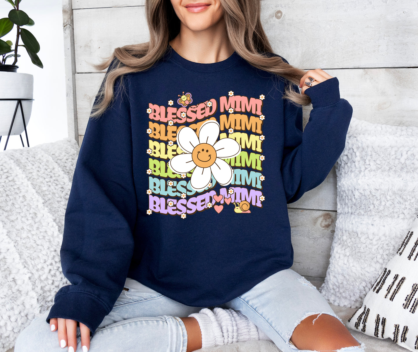 Blessed Mimi Retro Daisy Sweatshirt | Mimi Sweatshirt