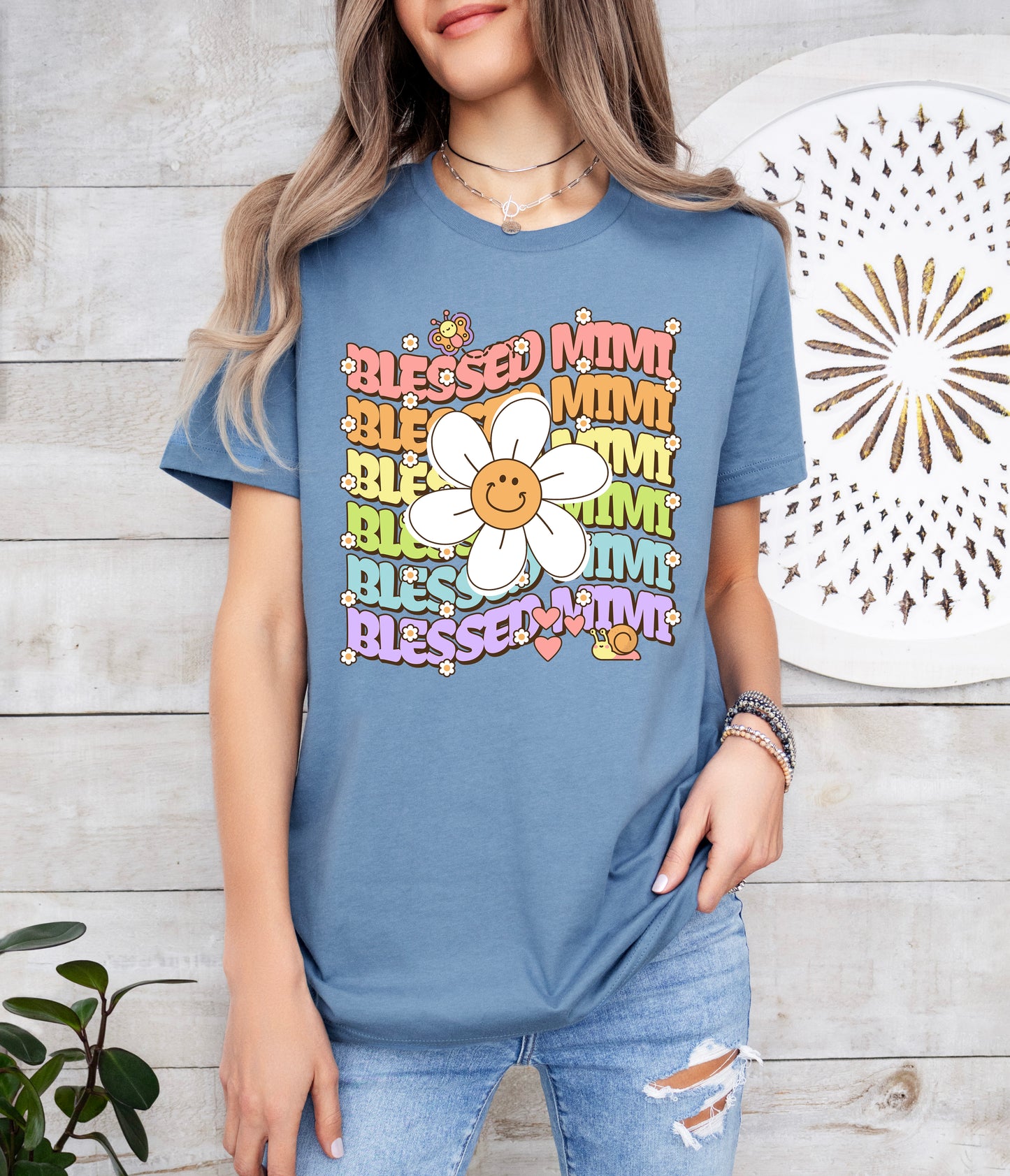 Blessed Mimi Retro Daisy Shirt | Mimi Shirt | Light Garment