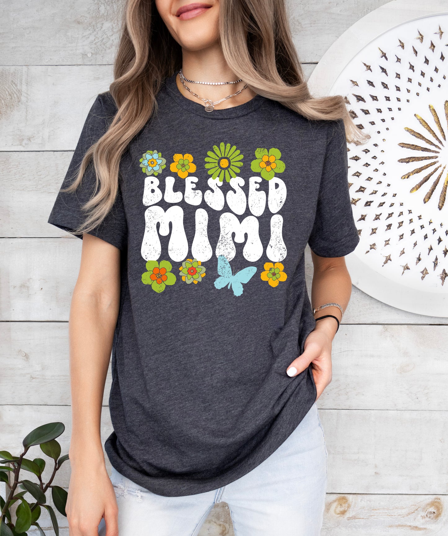 Blessed Mimi Retro Flowers Shirt | Mimi Shirt