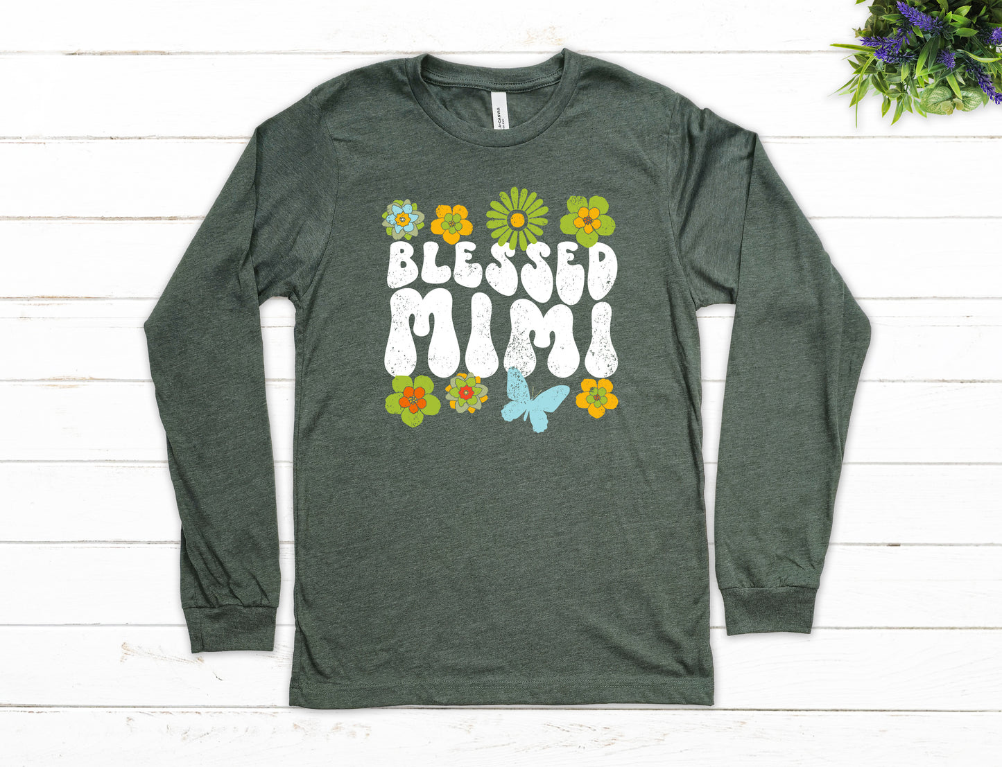 Blessed Mimi Retro Flowers Shirt Long Sleeve | Long Sleeve Mimi Shirt