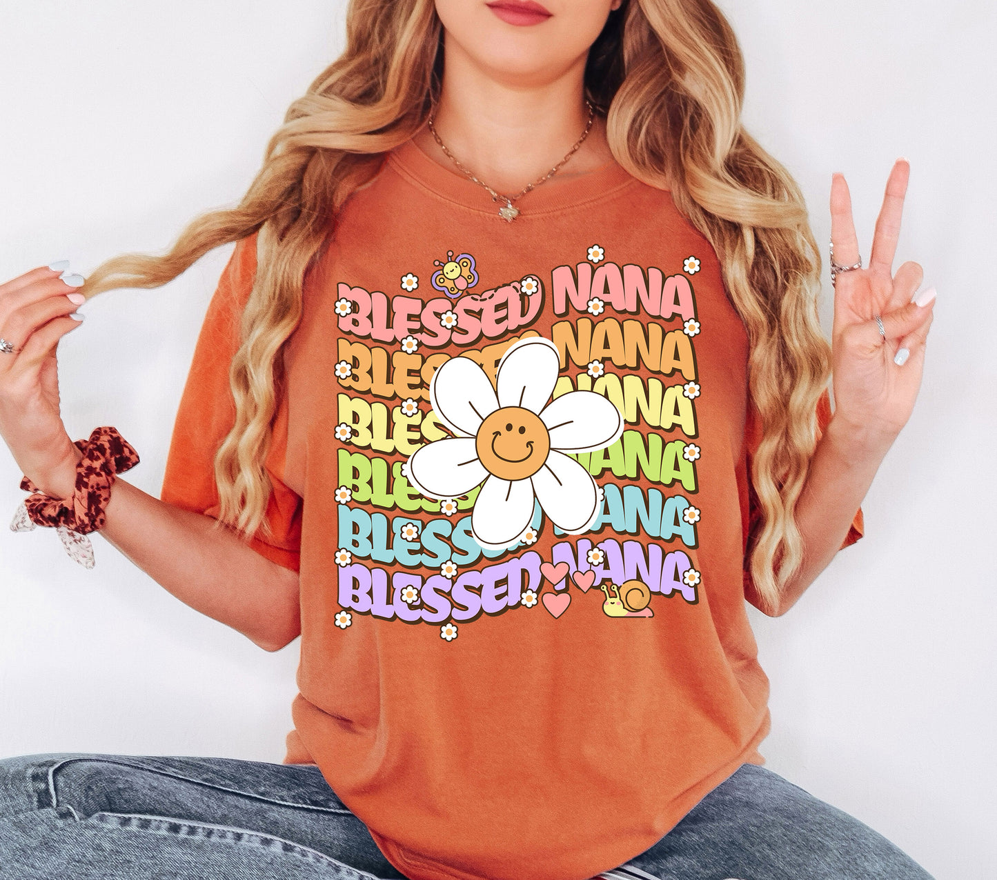 Blessed Nana Retro Daisy Shirt | Comfort Colors Vintage Style Nana Shirt