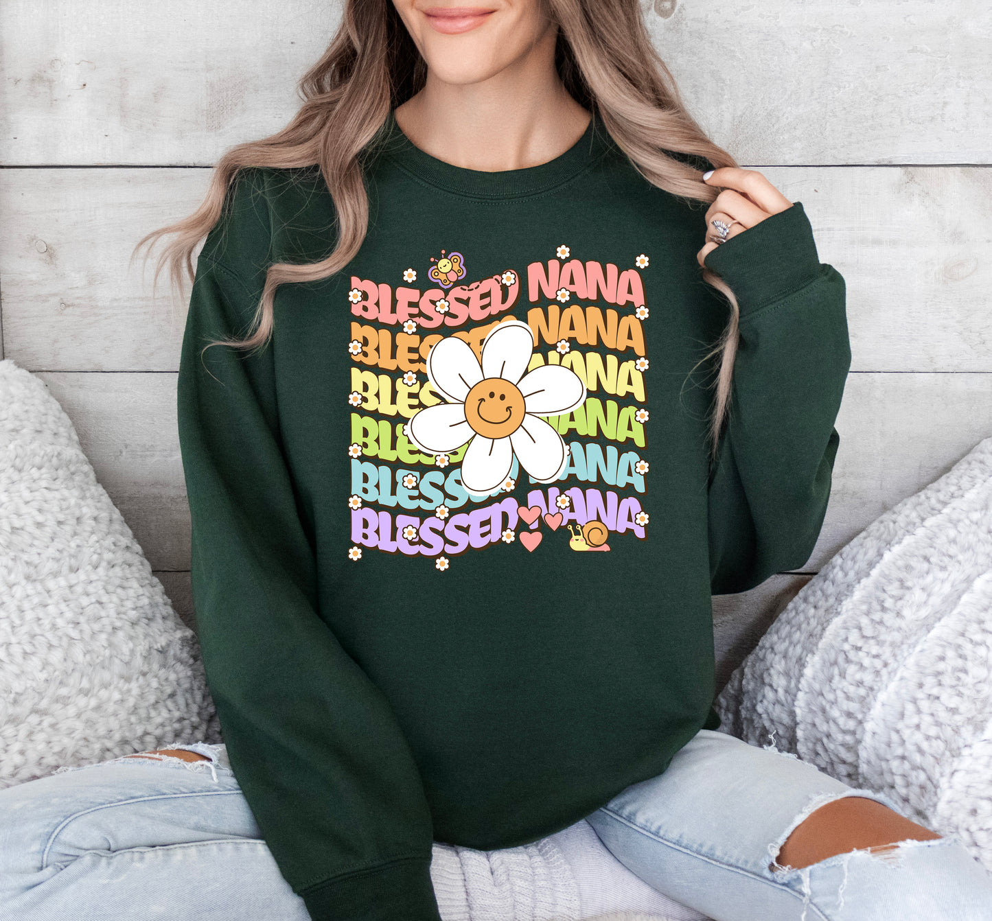Blessed Nana Retro Daisy Sweatshirt | Nana Sweatshirt