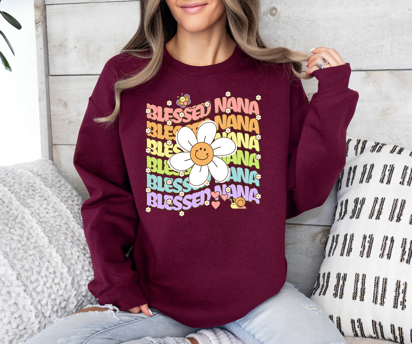Blessed Nana Retro Daisy Sweatshirt | Nana Sweatshirt