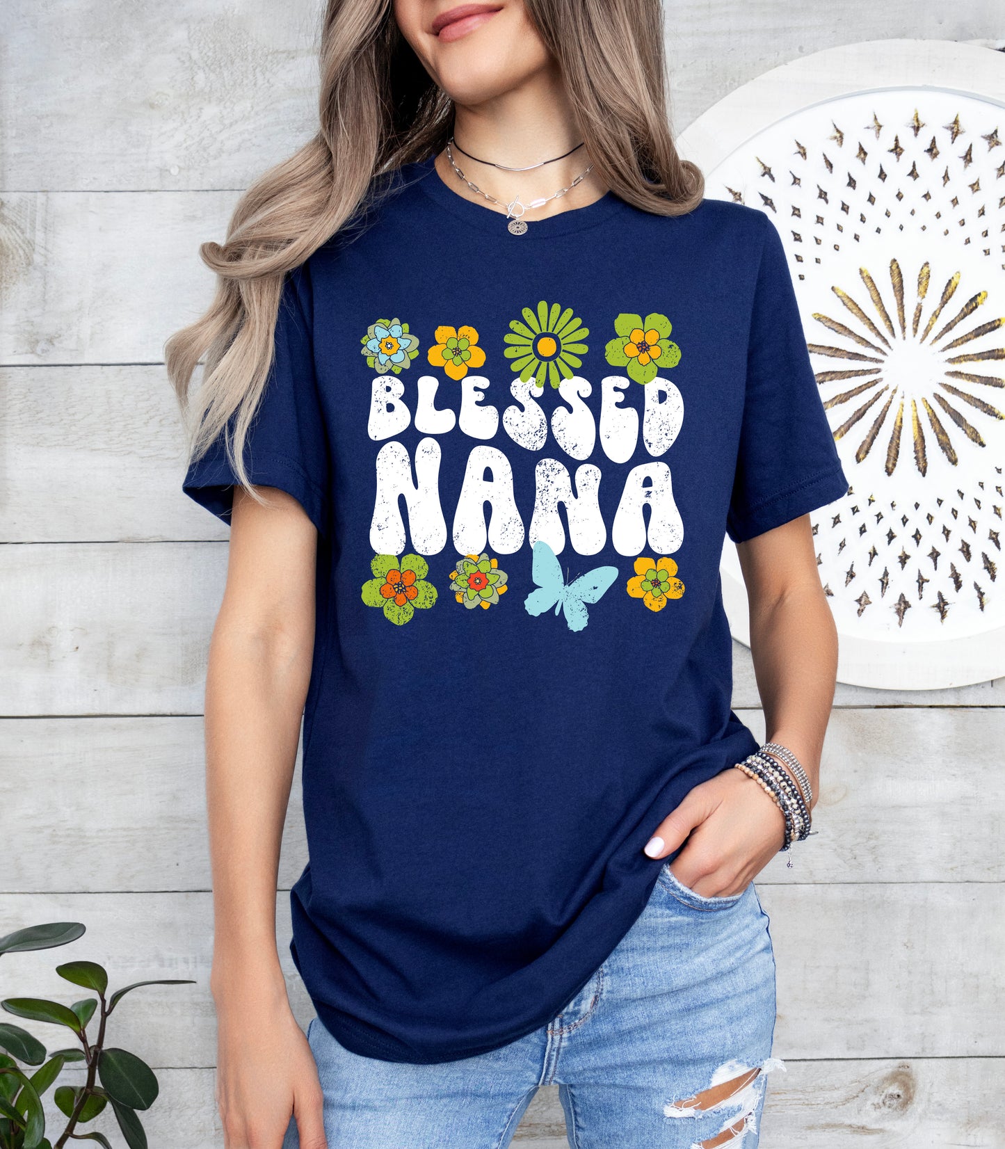 Blessed Nana Retro Flower Shirt | Nana Shirt