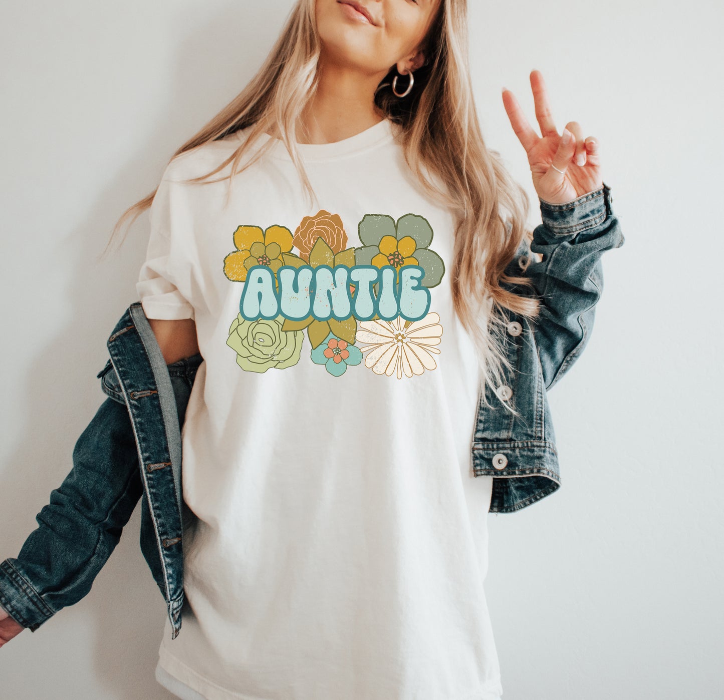Auntie Shirt | Boho Vintage Style Comfort Colors Aunt Shirt