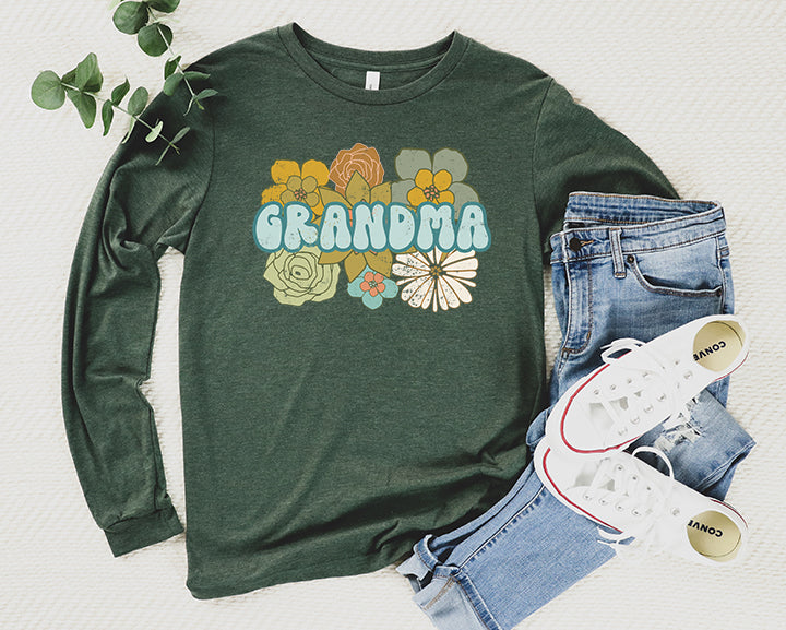 Retro BOHO Grandma Shirt Long Sleeve | Long Sleeve Grandma Shirt
