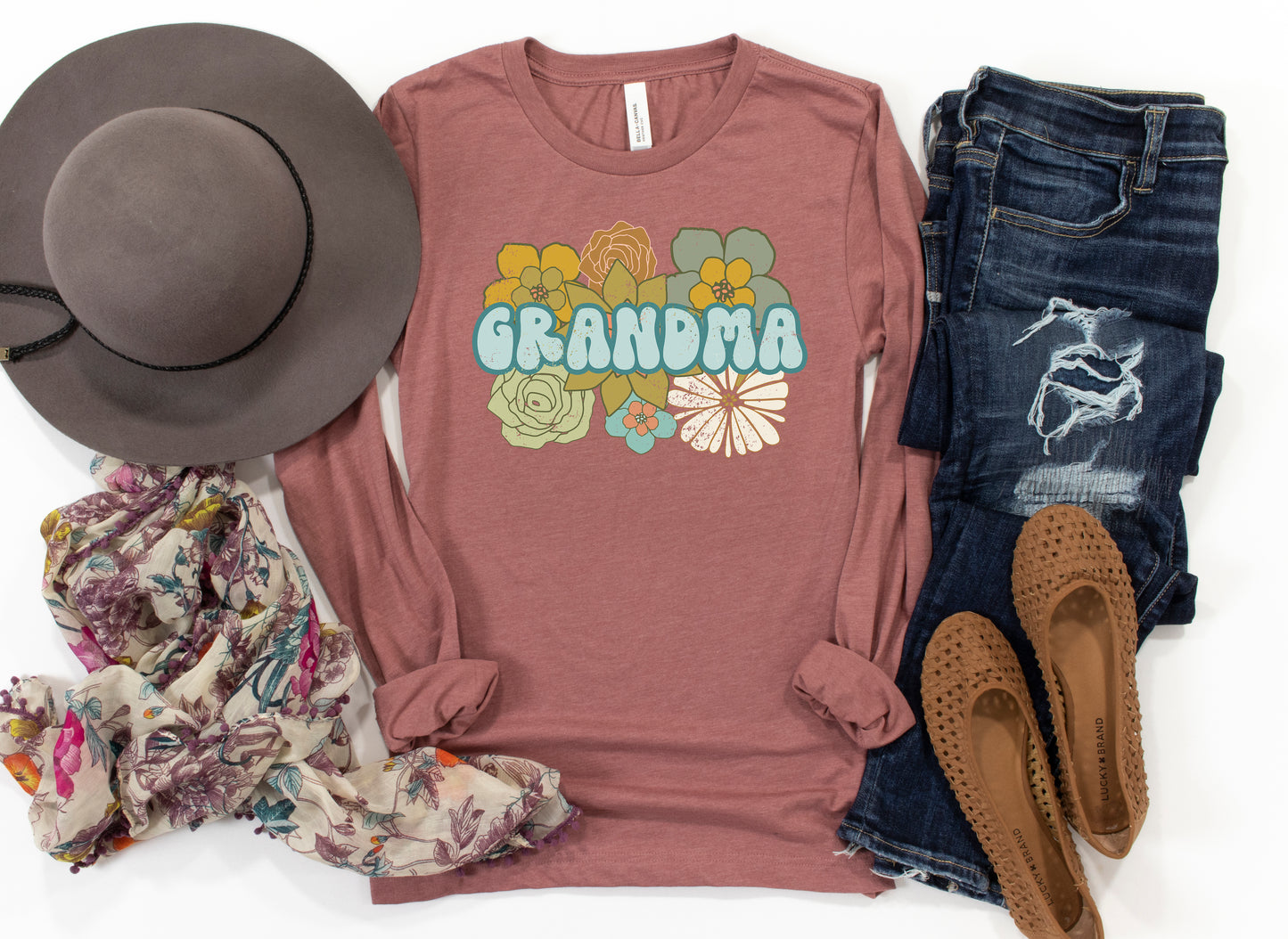 Retro BOHO Grandma Shirt Long Sleeve | Long Sleeve Grandma Shirt