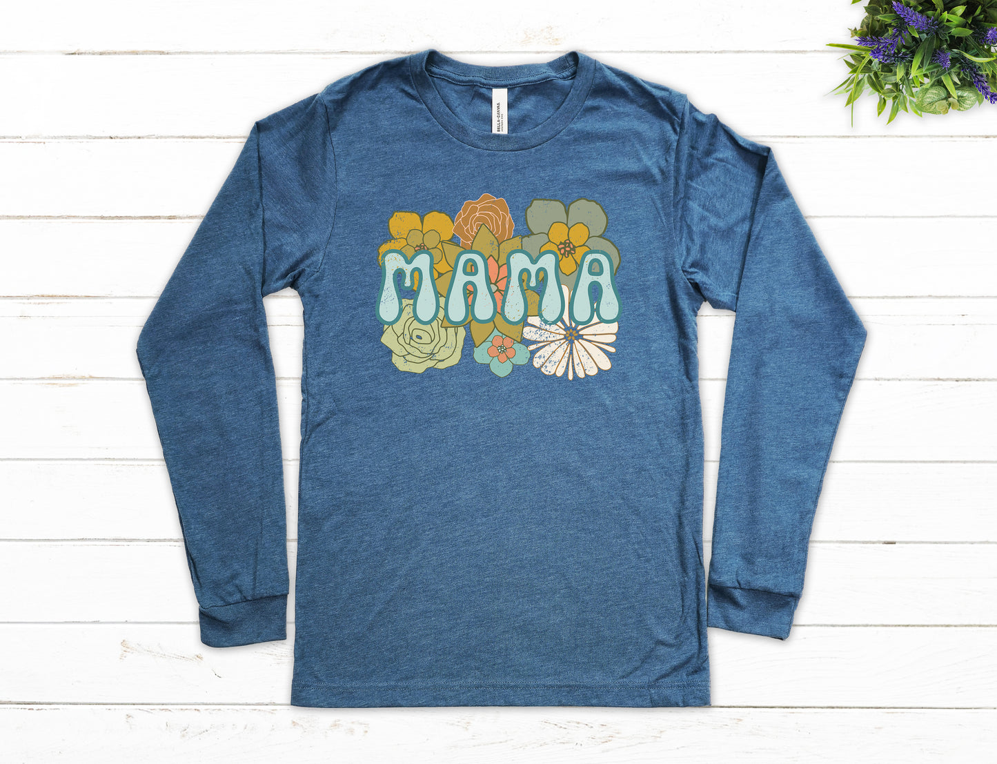 BOHO Flowers Mama Shirt Long Sleeve | Long Sleeve Mom Shirt