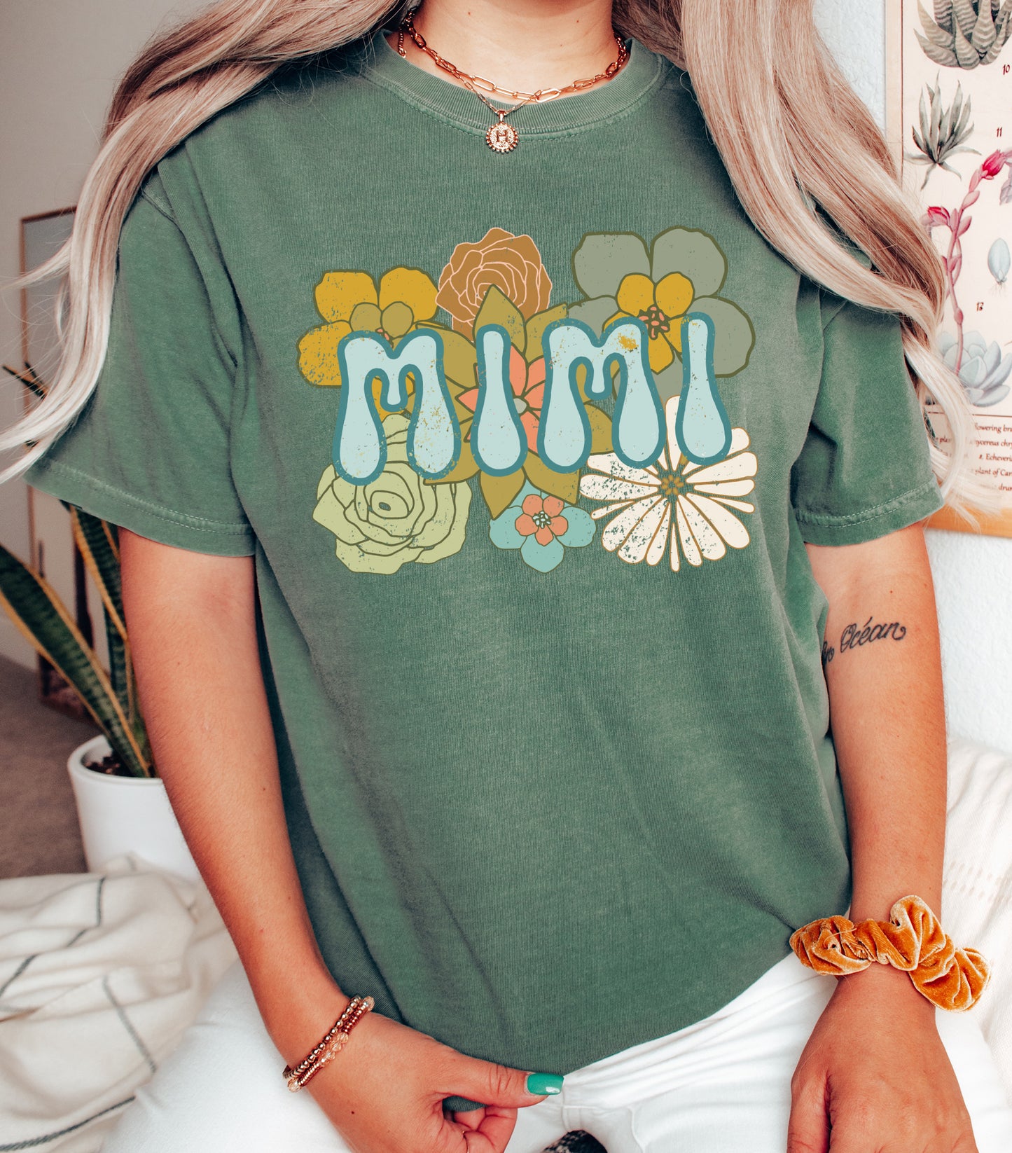 BOHO Mimi Flowers Shirt | Comfort Colors Vintage Style Mimi Shirt