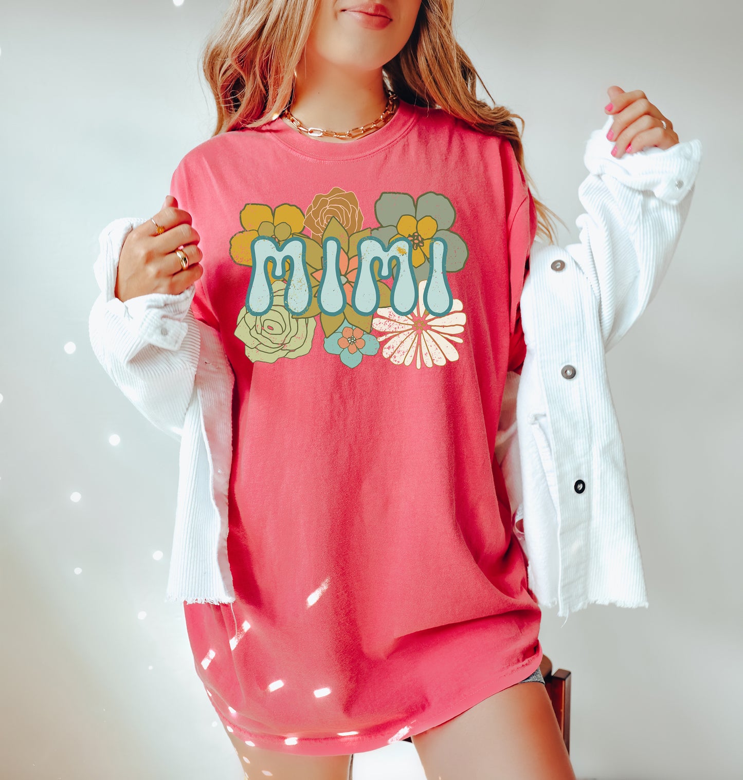 BOHO Mimi Flowers Shirt | Comfort Colors Vintage Style Mimi Shirt