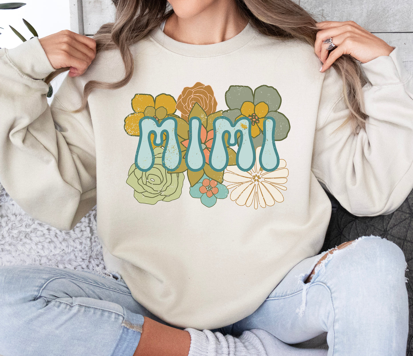 BOHO Mimi Flowers Sweatshirt | Mimi Sweatshirt