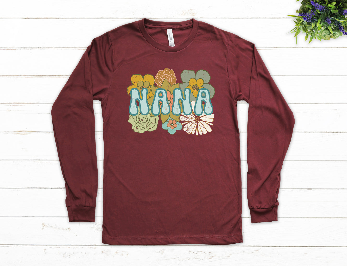 BOHO Flowers Nana Shirt Long Sleeve | Long Sleeve Nana Shirt