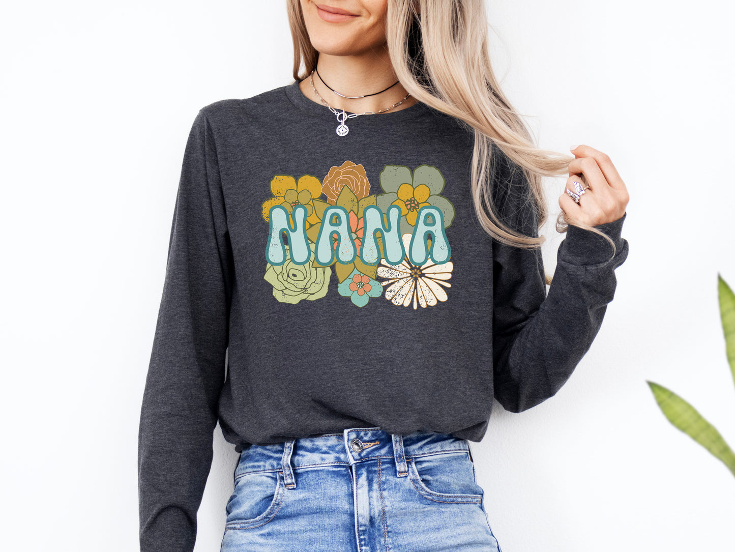 BOHO Flowers Nana Shirt Long Sleeve | Long Sleeve Nana Shirt