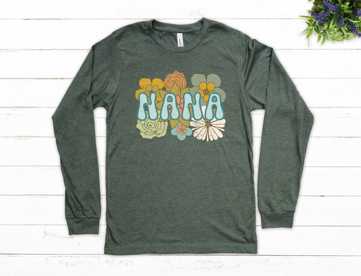BOHO Flowers Nana Shirt Long Sleeve | Long Sleeve Nana Shirt