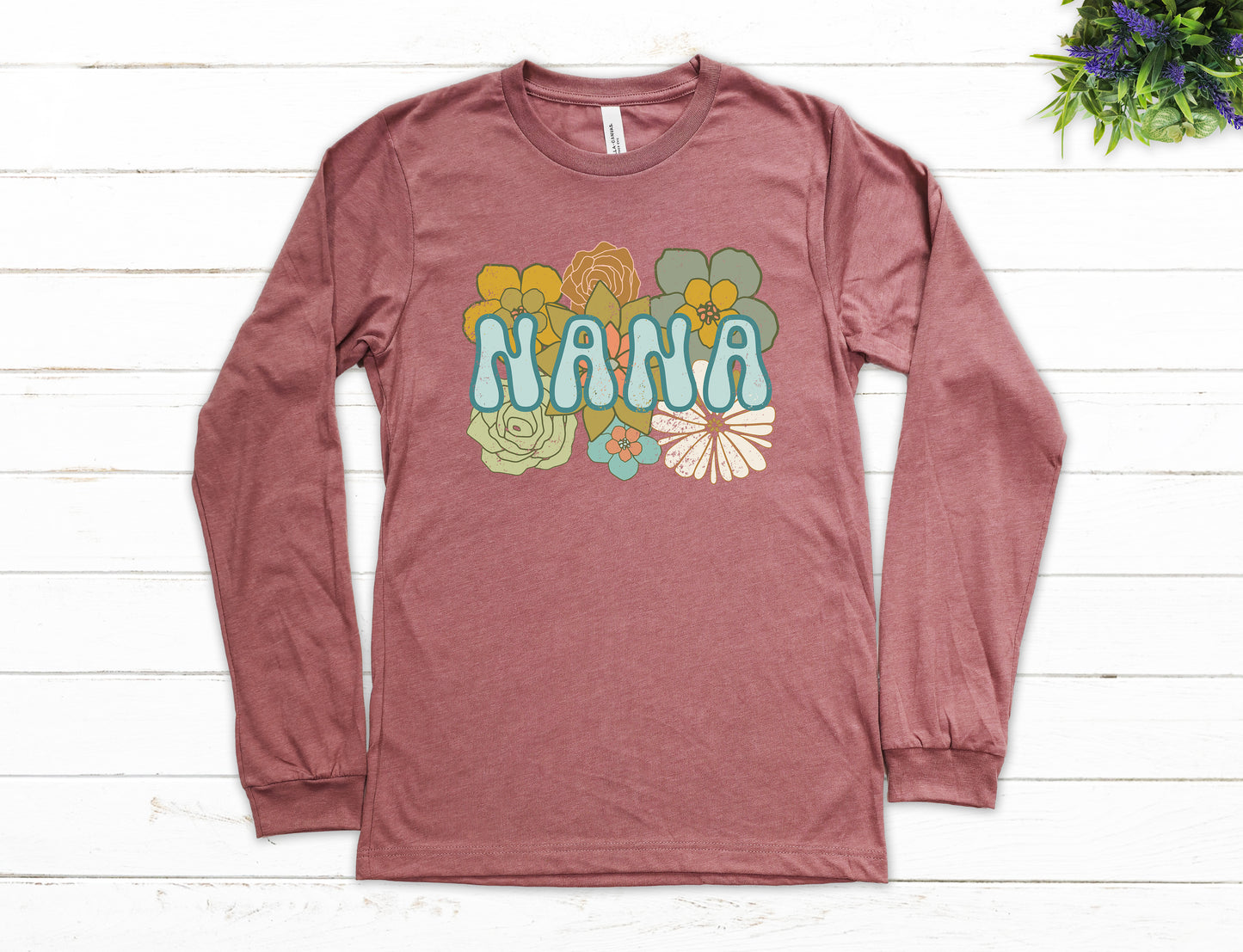 BOHO Flowers Nana Shirt Long Sleeve | Long Sleeve Nana Shirt