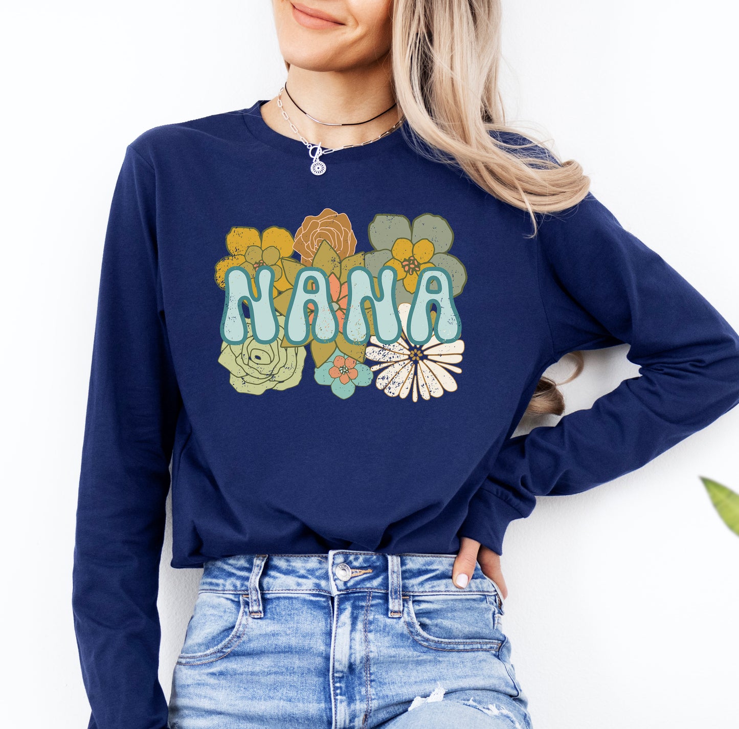 BOHO Flowers Nana Shirt Long Sleeve | Long Sleeve Nana Shirt