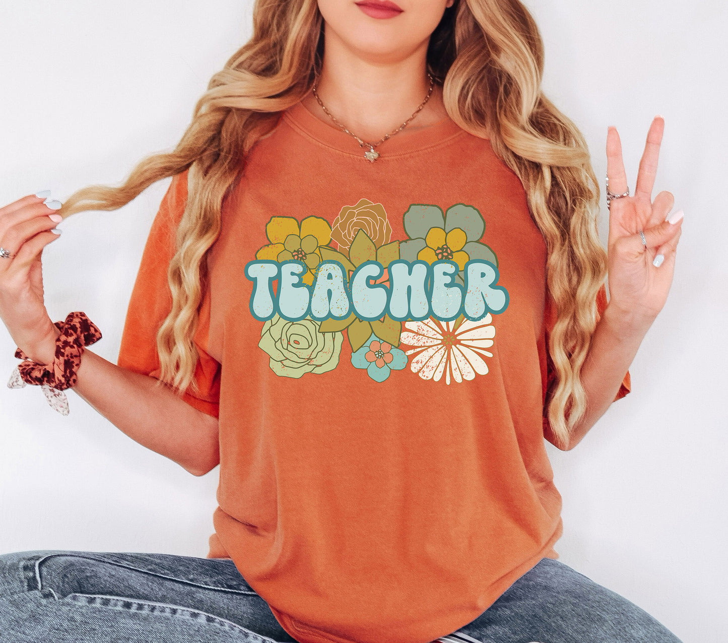 BOHO Retro Teacher Shirt | Comfort Colors Vintage Style Teacher Shirt