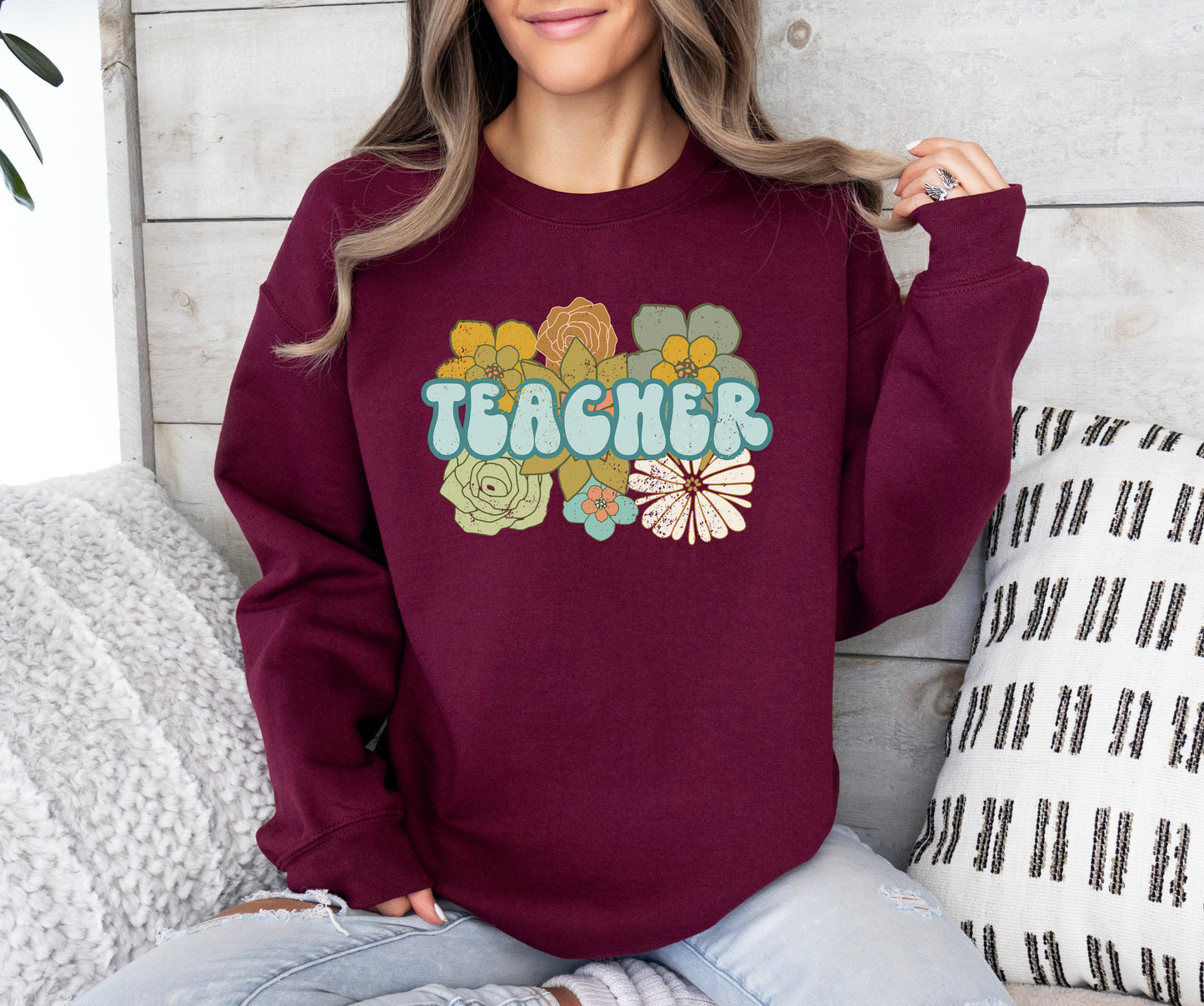 BOHO Retro Teacher Sweatshirt
