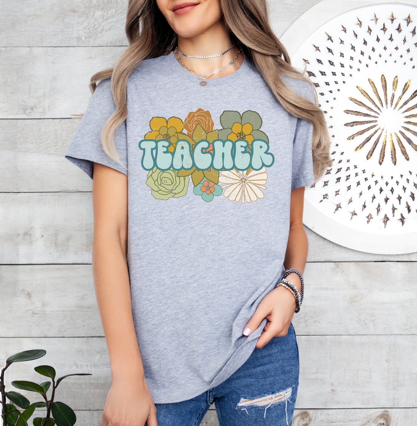 BOHO Retro Teacher Shirt | Light Garment