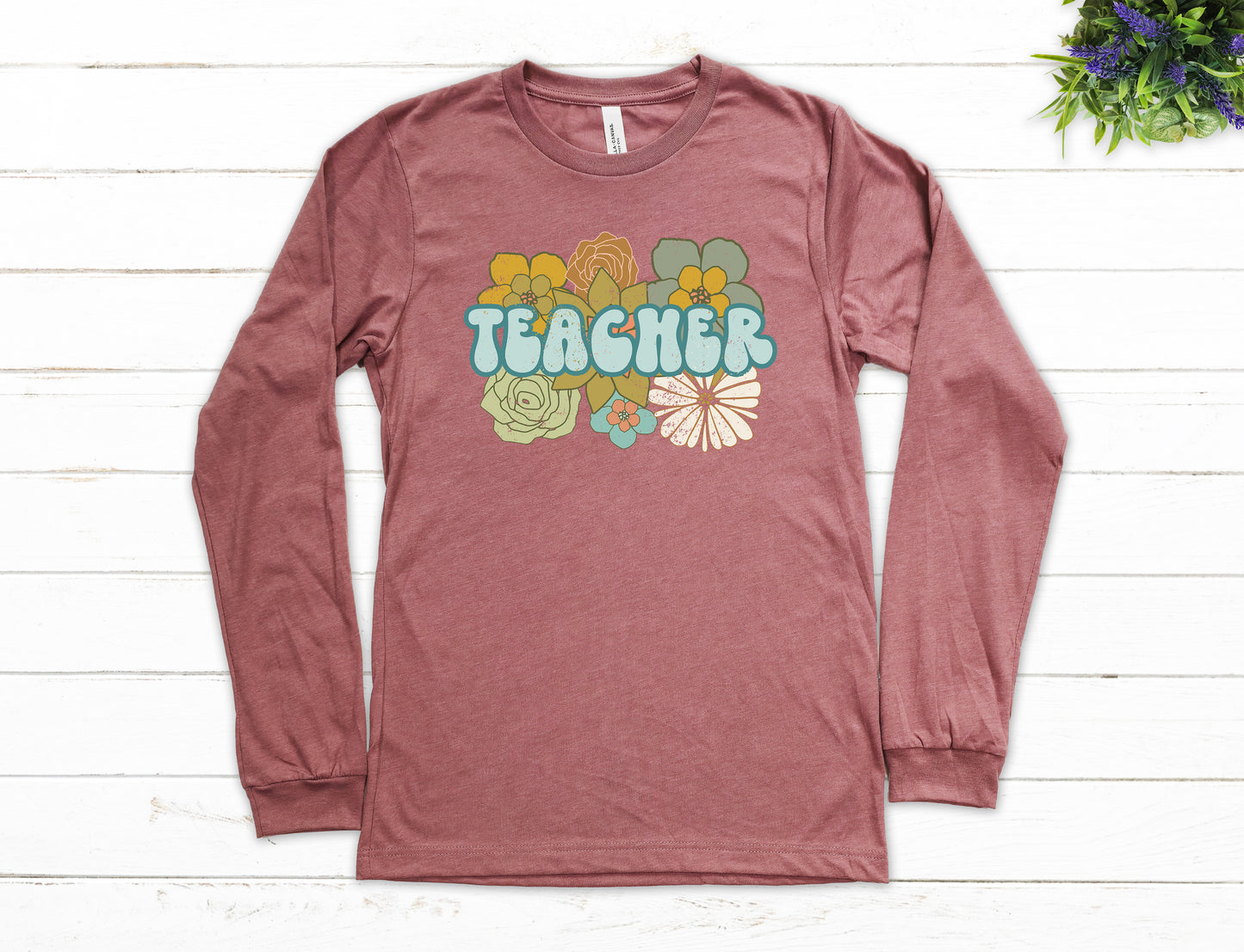 BOHO Retro Teacher Shirt Long Sleeve | Long Sleeve Teacher Shirt