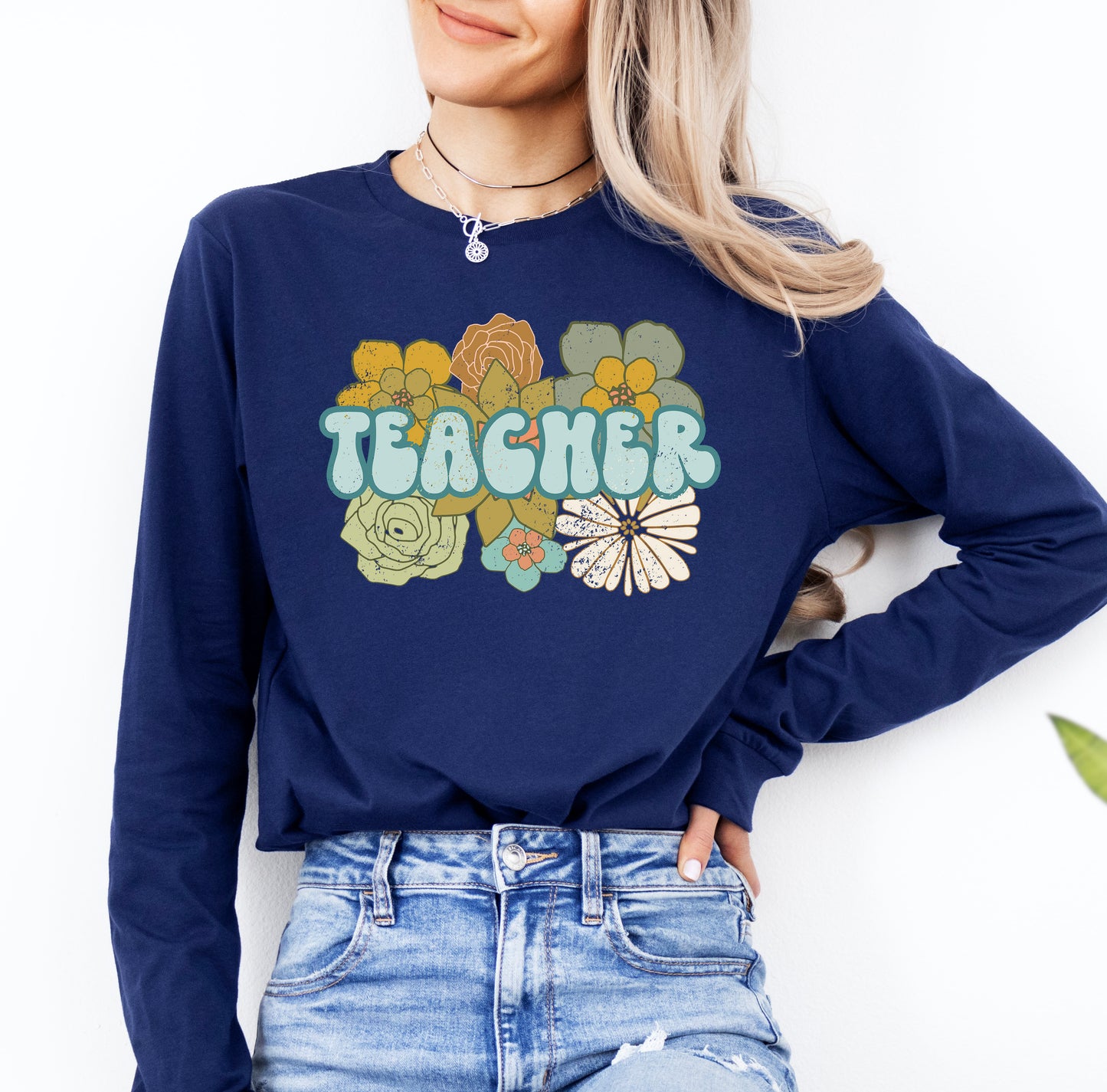 BOHO Retro Teacher Shirt Long Sleeve | Long Sleeve Teacher Shirt