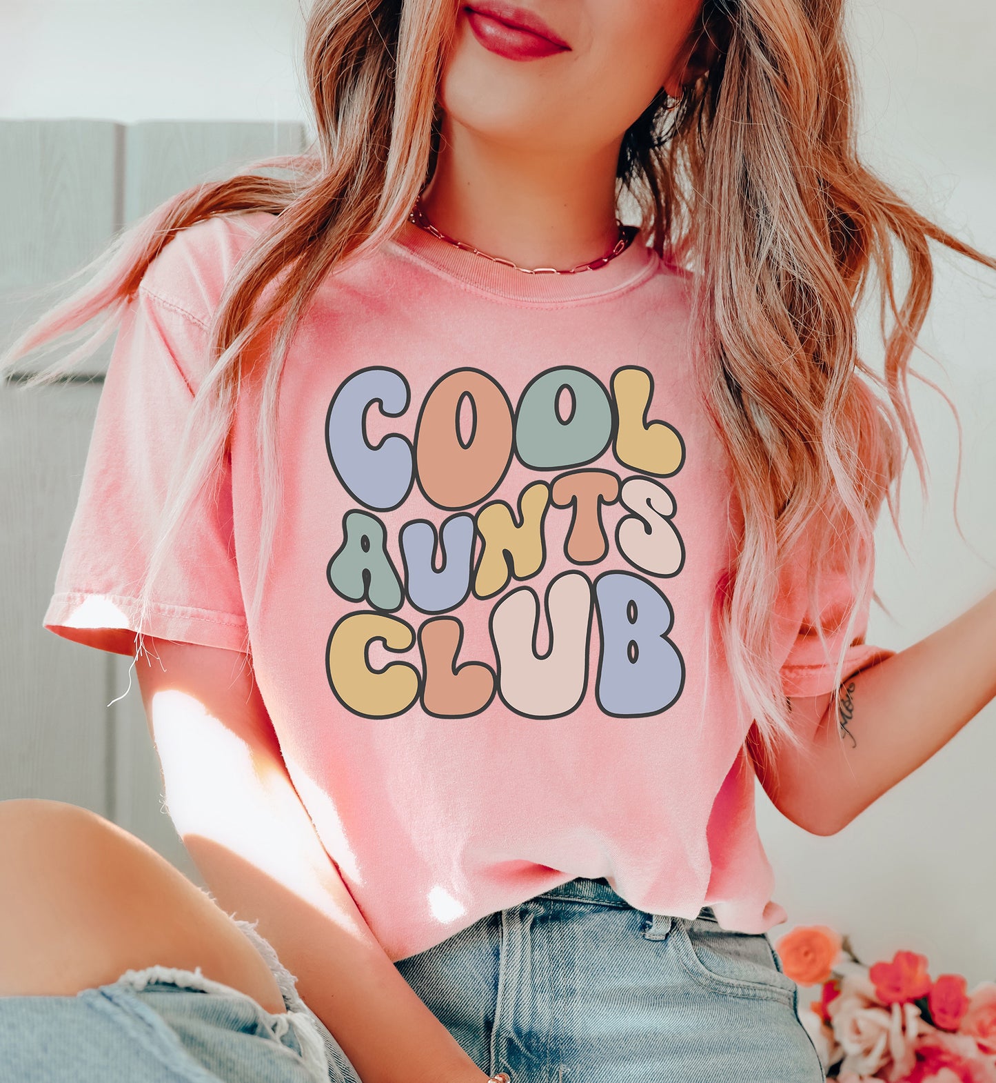 Retro Cool Aunts Club Shirt | Vintage Style Comfort Colors Aunt Shirt