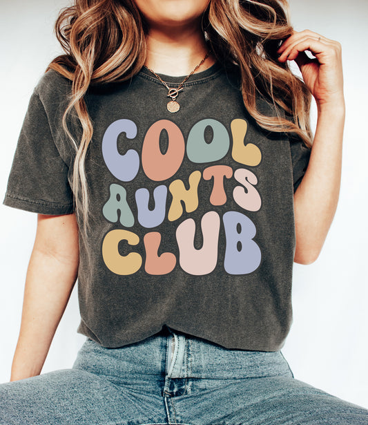 Retro Cool Aunts Club Shirt | Vintage Style Comfort Colors Aunt Shirt