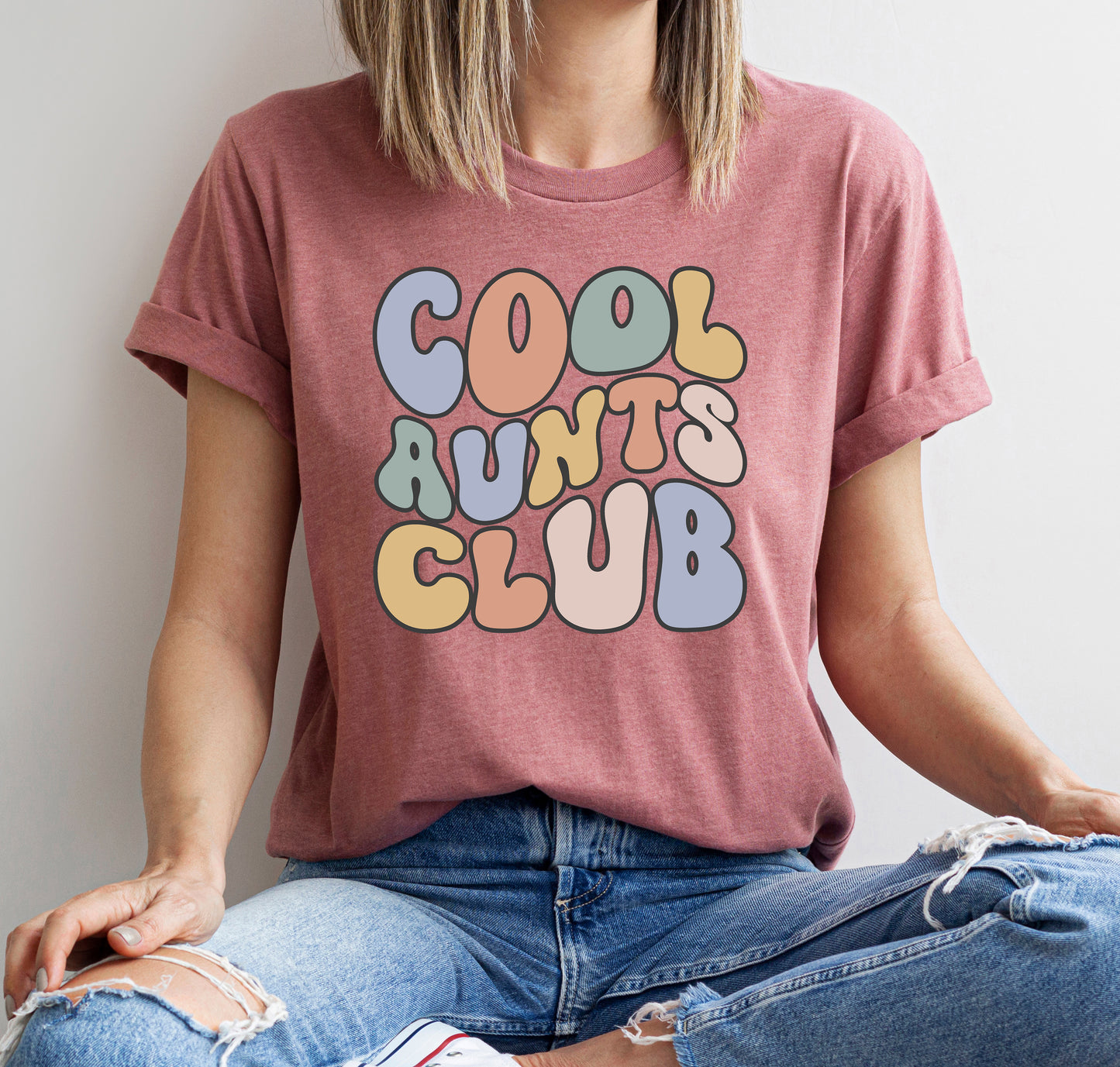 Retro Cool Aunts Club Shirt | Aunt Shirt | Light Garment