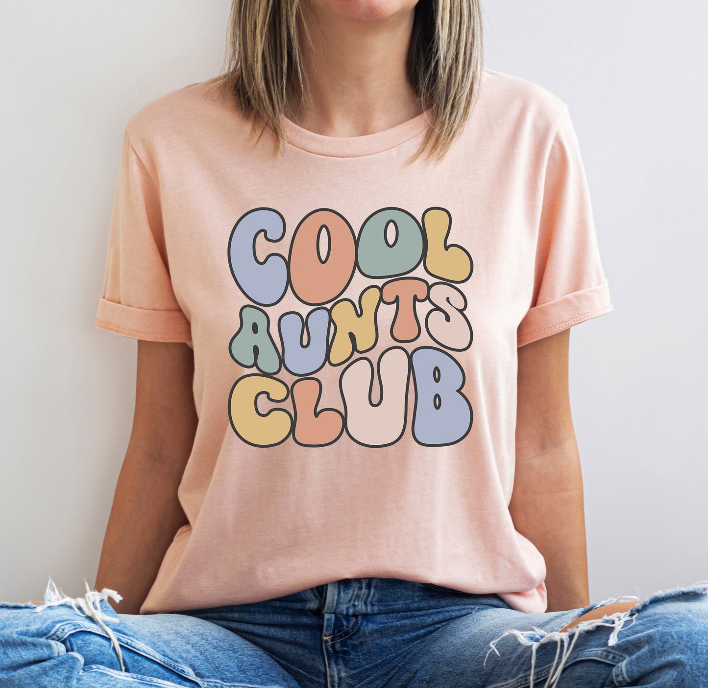 Retro Cool Aunts Club Shirt | Aunt Shirt | Light Garment