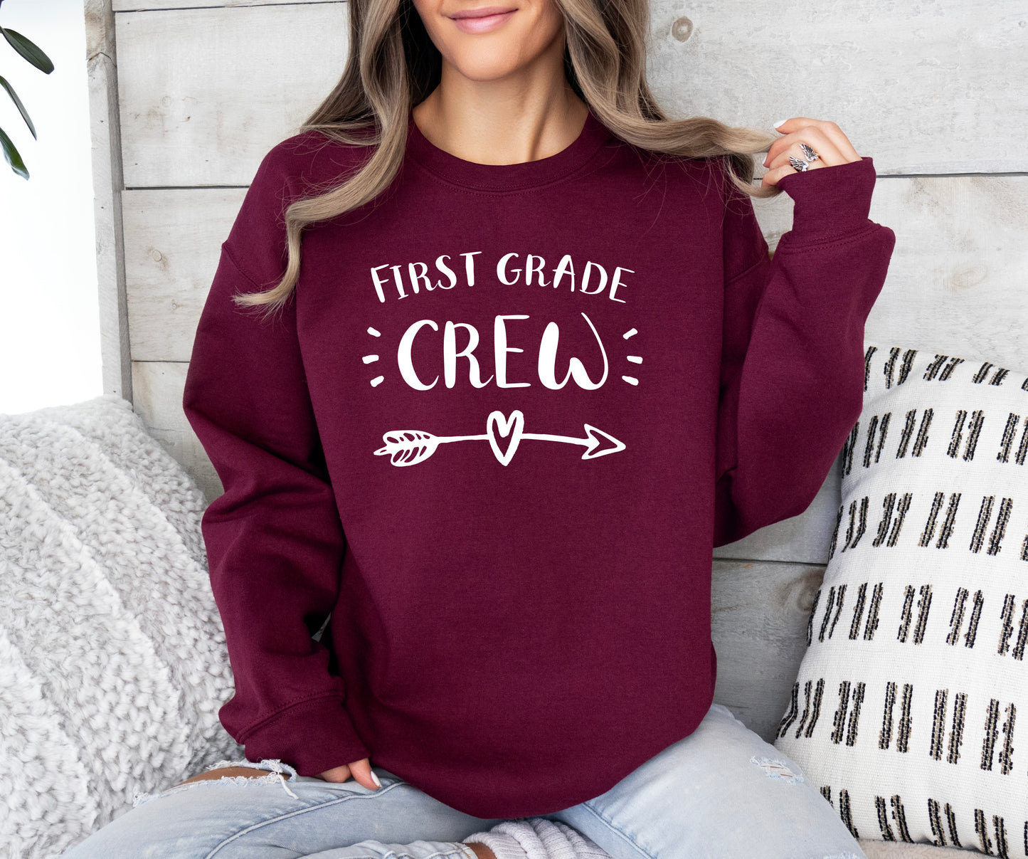 Customizable Teacher Crew Sweatshirt | Customized Teacher Sweatshirt