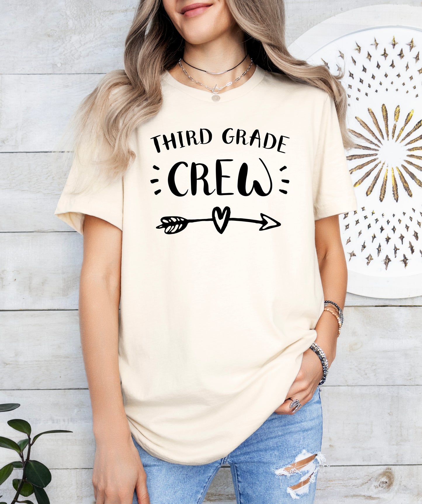 Customizable Teacher Crew Shirt | Customized Teacher Shirt | Light Garment