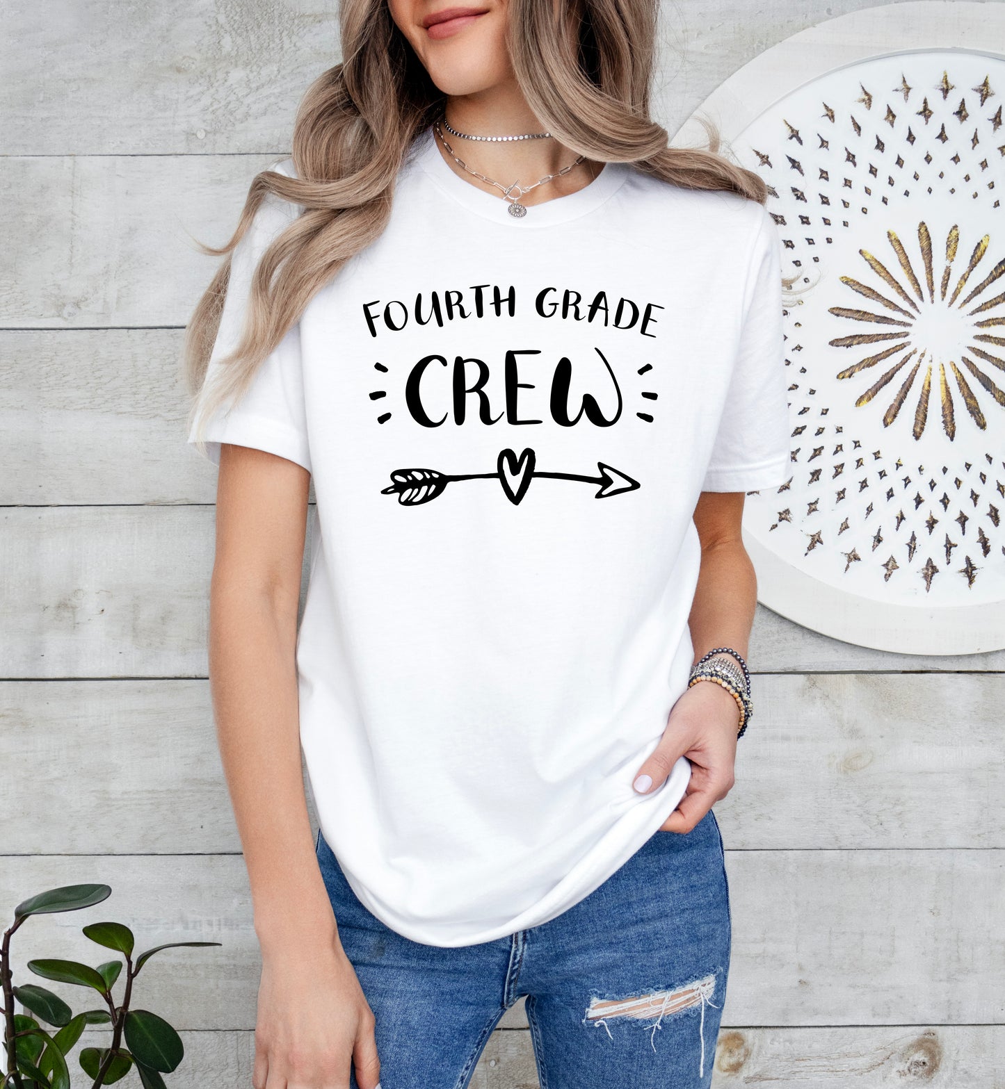Customizable Teacher Crew Shirt | Customized Teacher Shirt | Light Garment