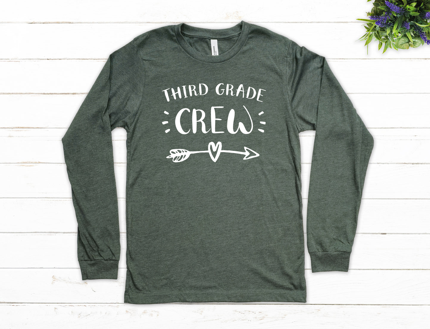 Customizable Teacher Crew Shirt Long Sleeve | Customized Long Sleeve Teacher Shirt