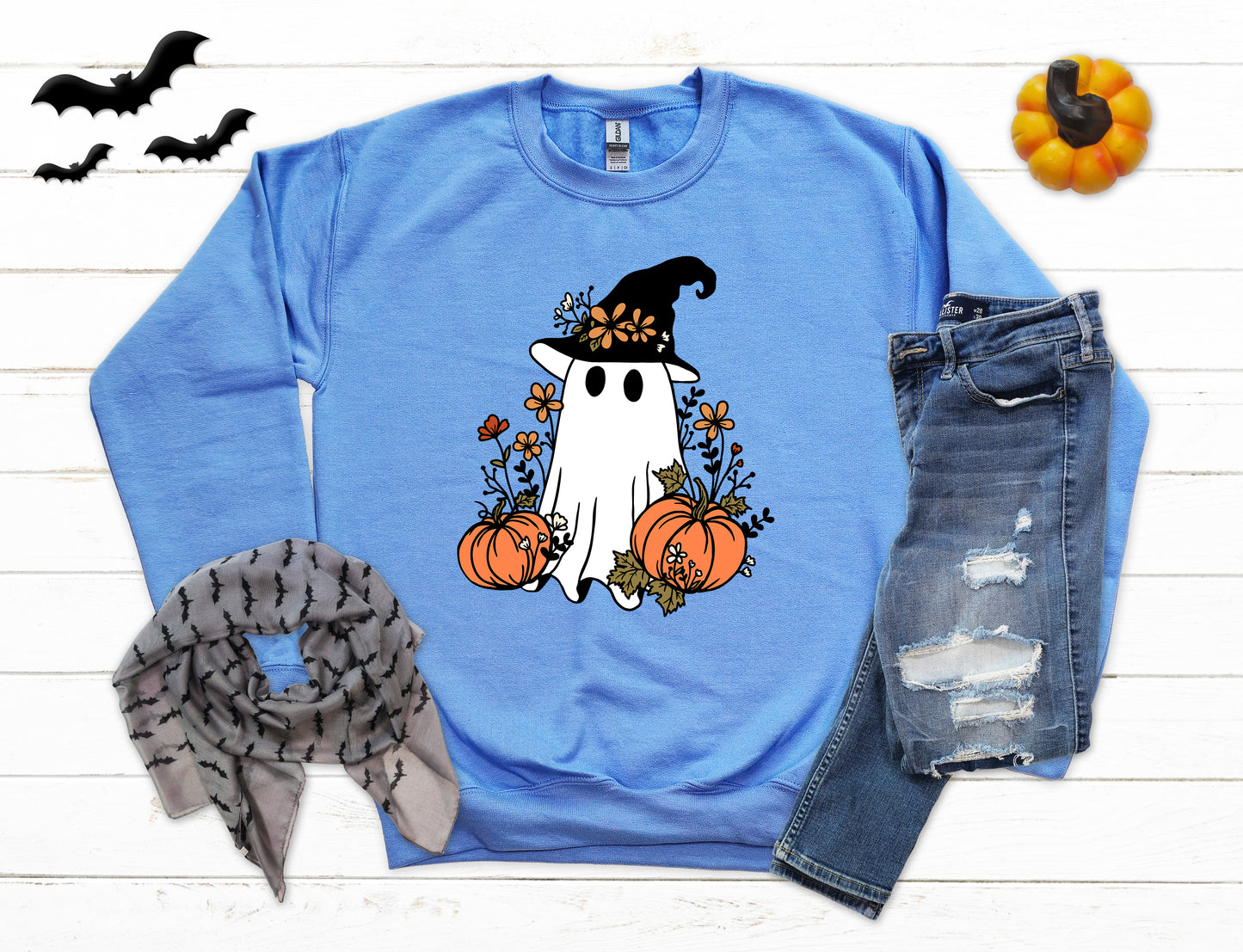 Cute Ghost Witch Halloween Sweatshirt