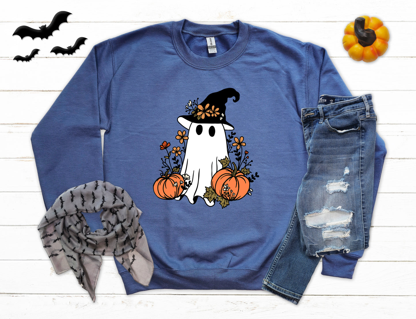 Cute Ghost Witch Halloween Sweatshirt