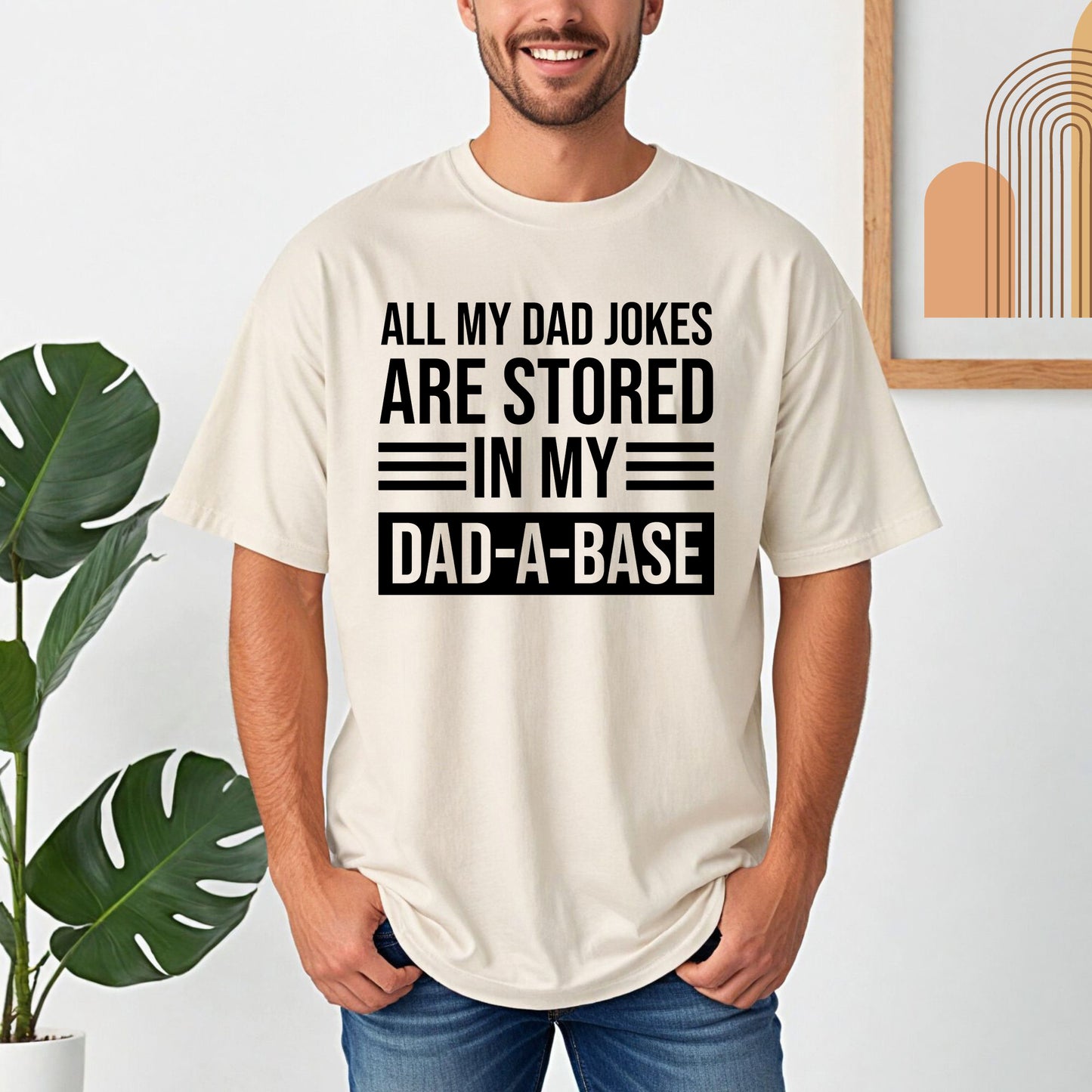 Funny Dad Shirt | Comfort Colors Vintage Style Dad Shirt | I Keep My Dad Jokes in My Dadabase