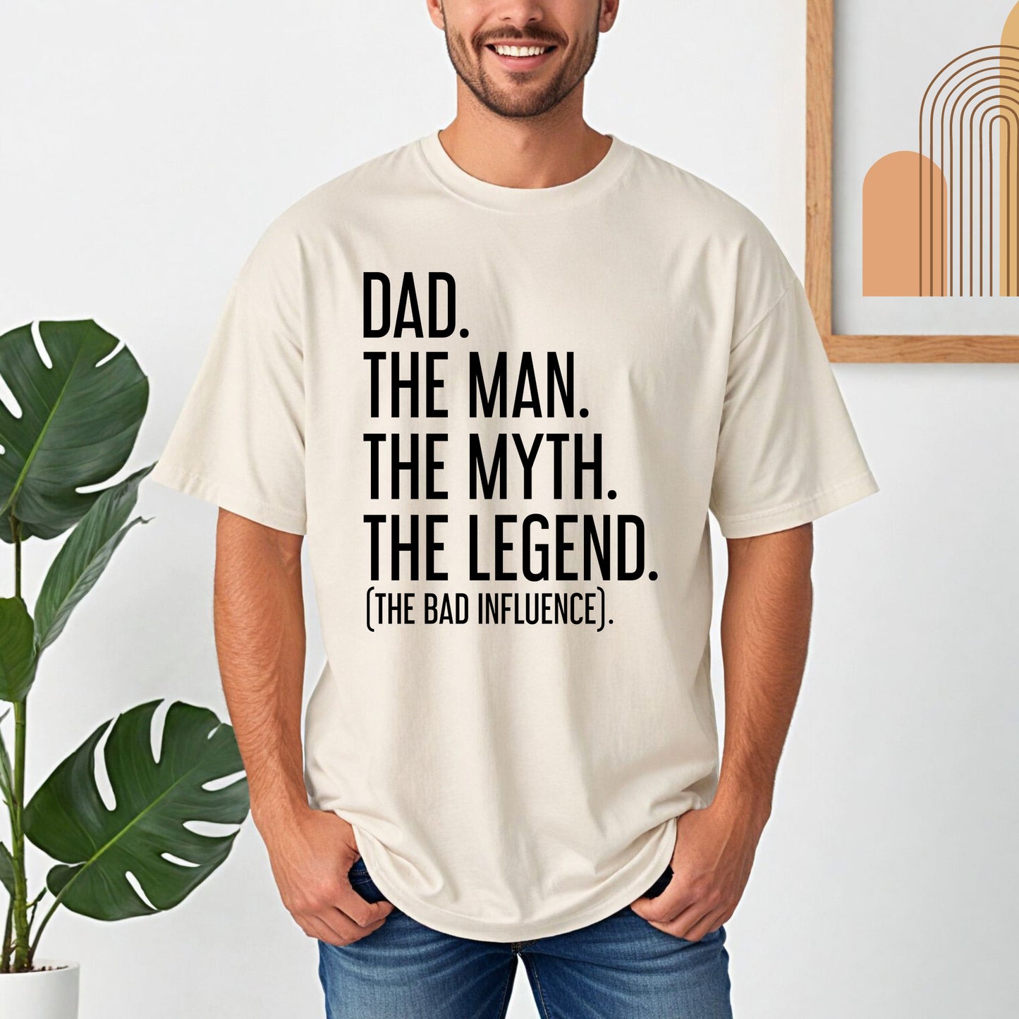 Dad The Man The Myth The Legend (The Bad Influence) Vintage Style Comfort Colors Dad Shirt