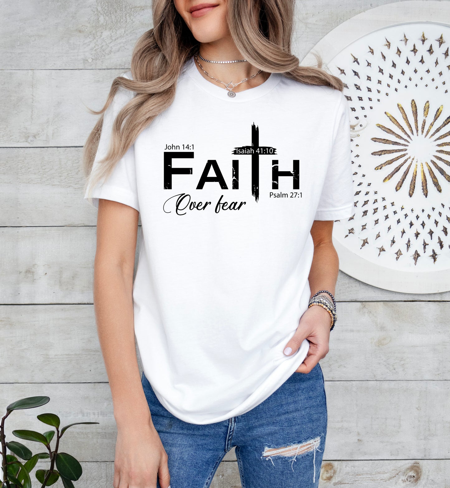 Faith Over Fear Cross Shirt | Christian Shirt | Light Garment