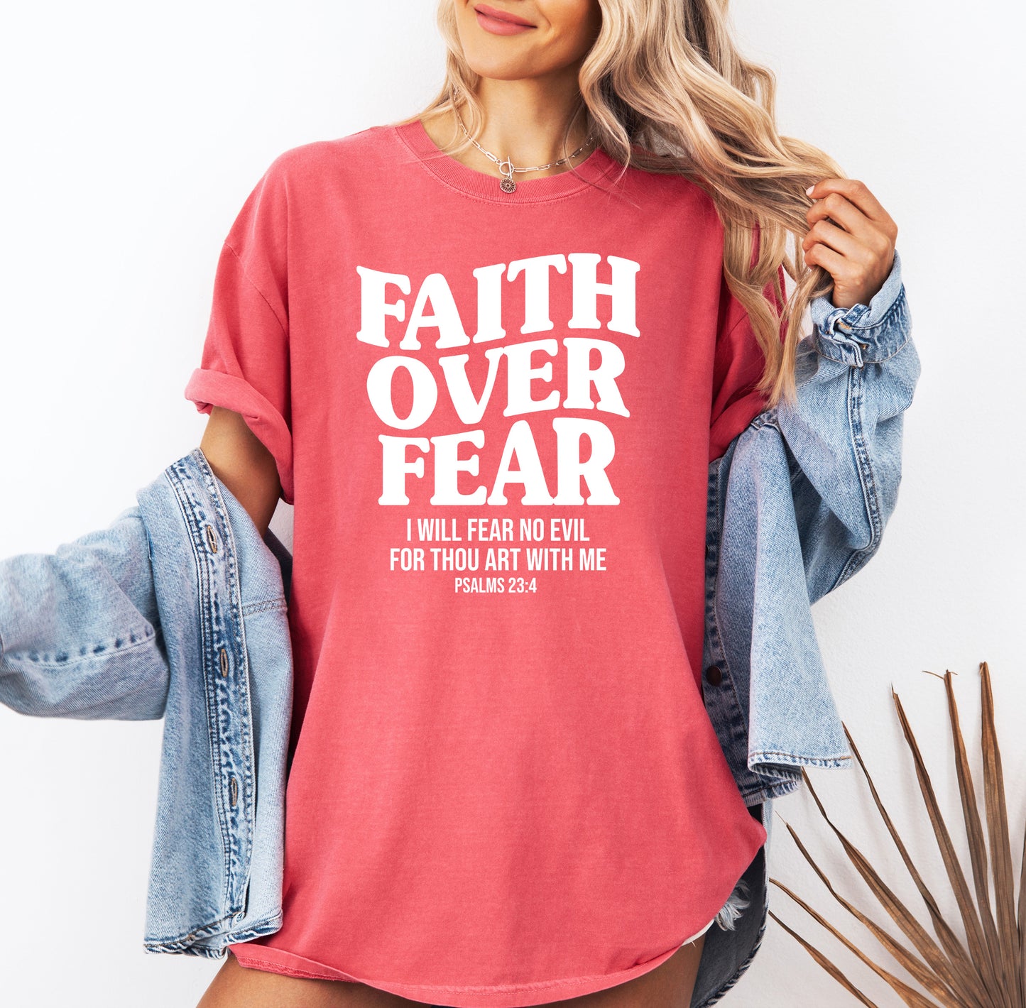 Faith Over Fear Scripture Shirt | Comfort Colors Vintage Style Christian Shirt