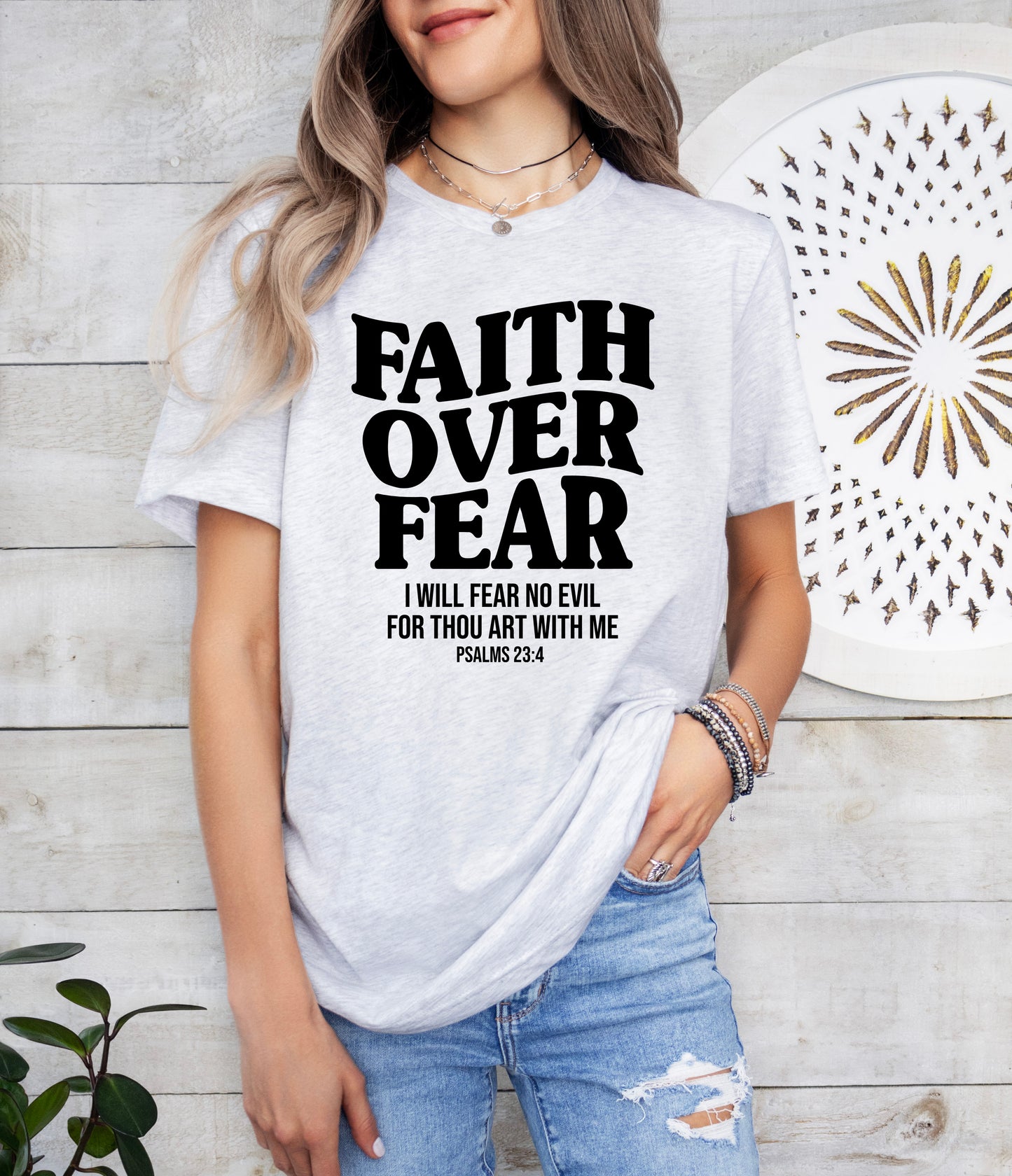 Faith Over Fear Scripture Shirt | Christian Shirt | Light Garment