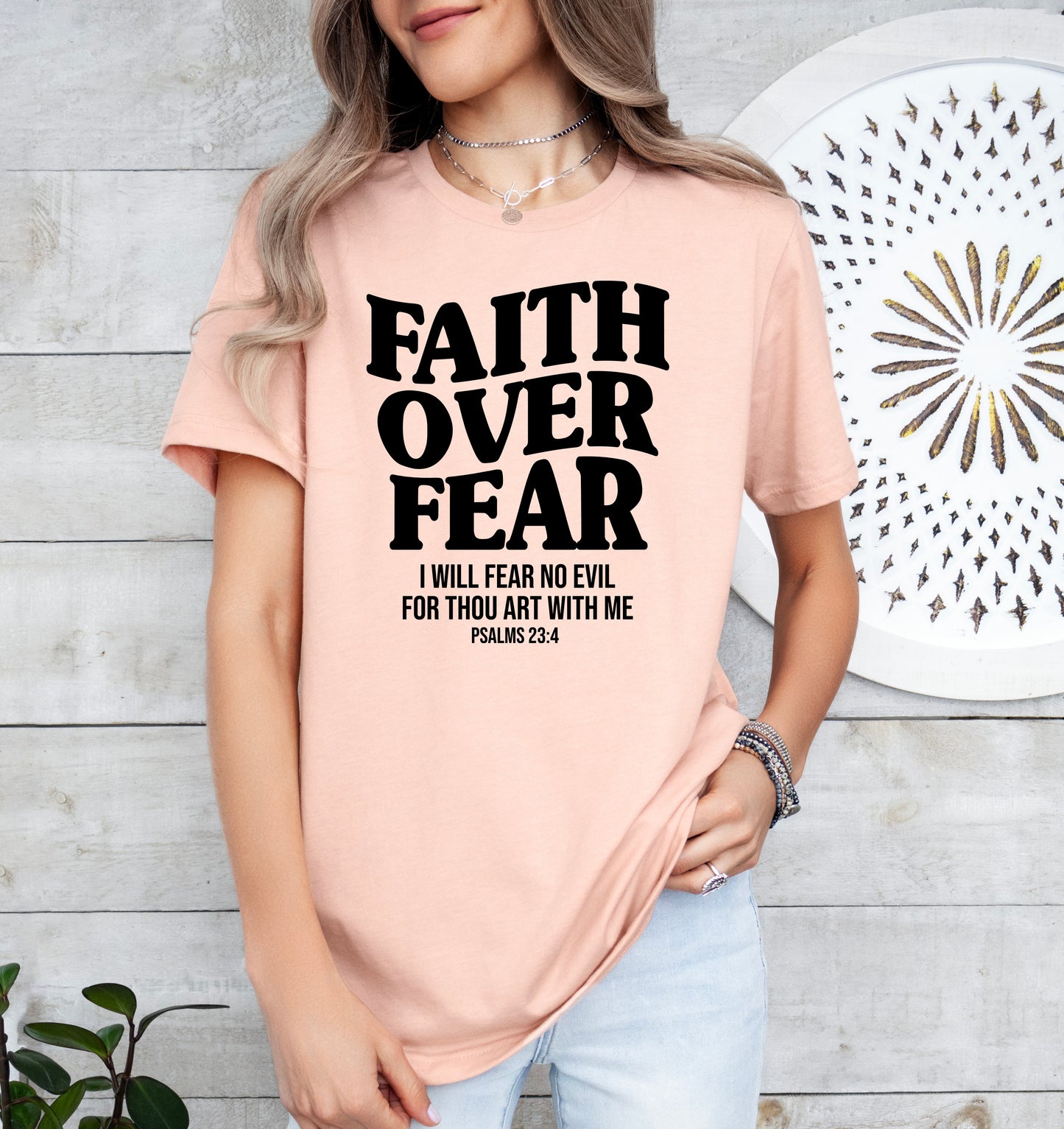 Faith Over Fear Scripture Shirt | Christian Shirt | Light Garment