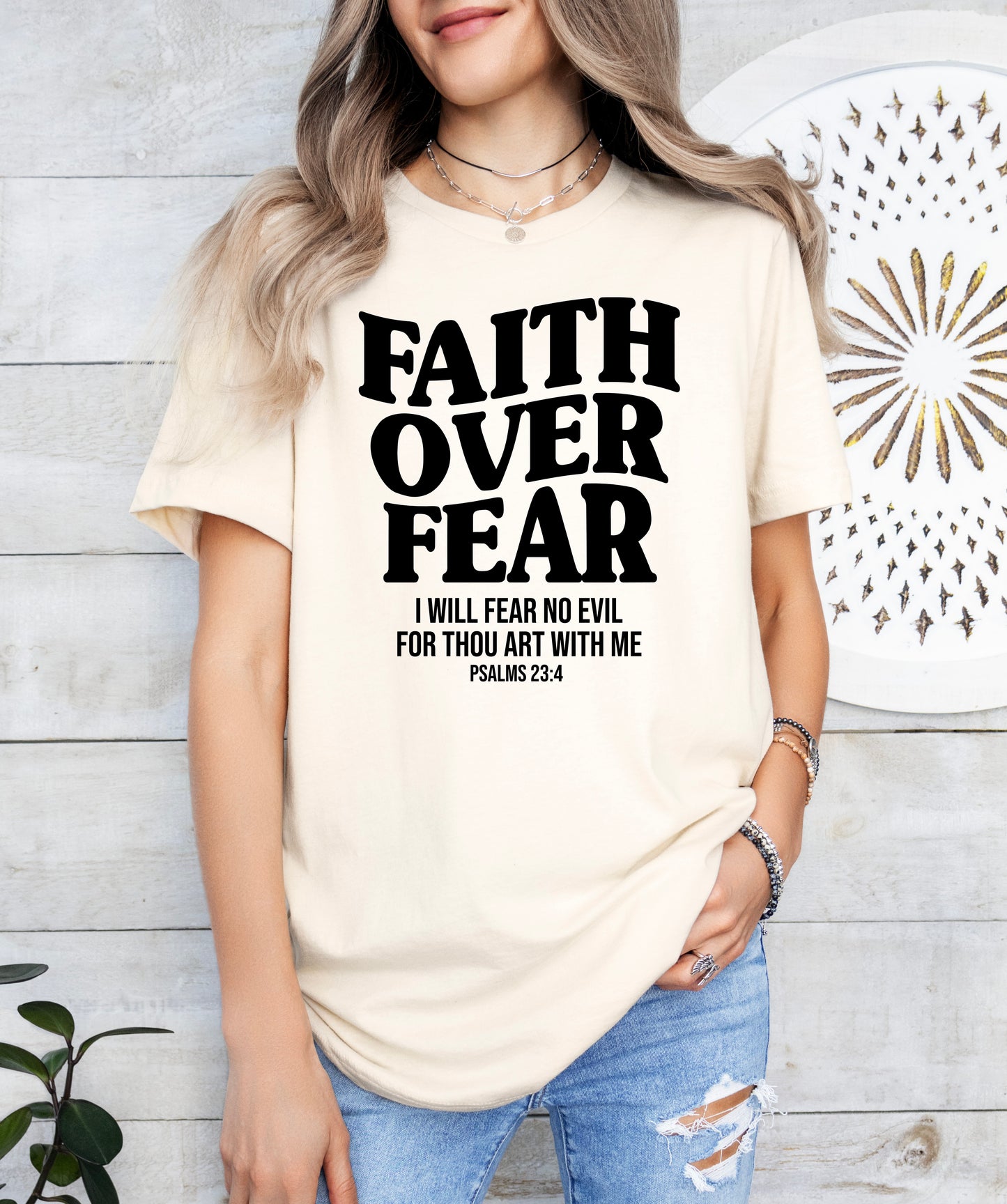 Faith Over Fear Scripture Shirt | Christian Shirt | Light Garment