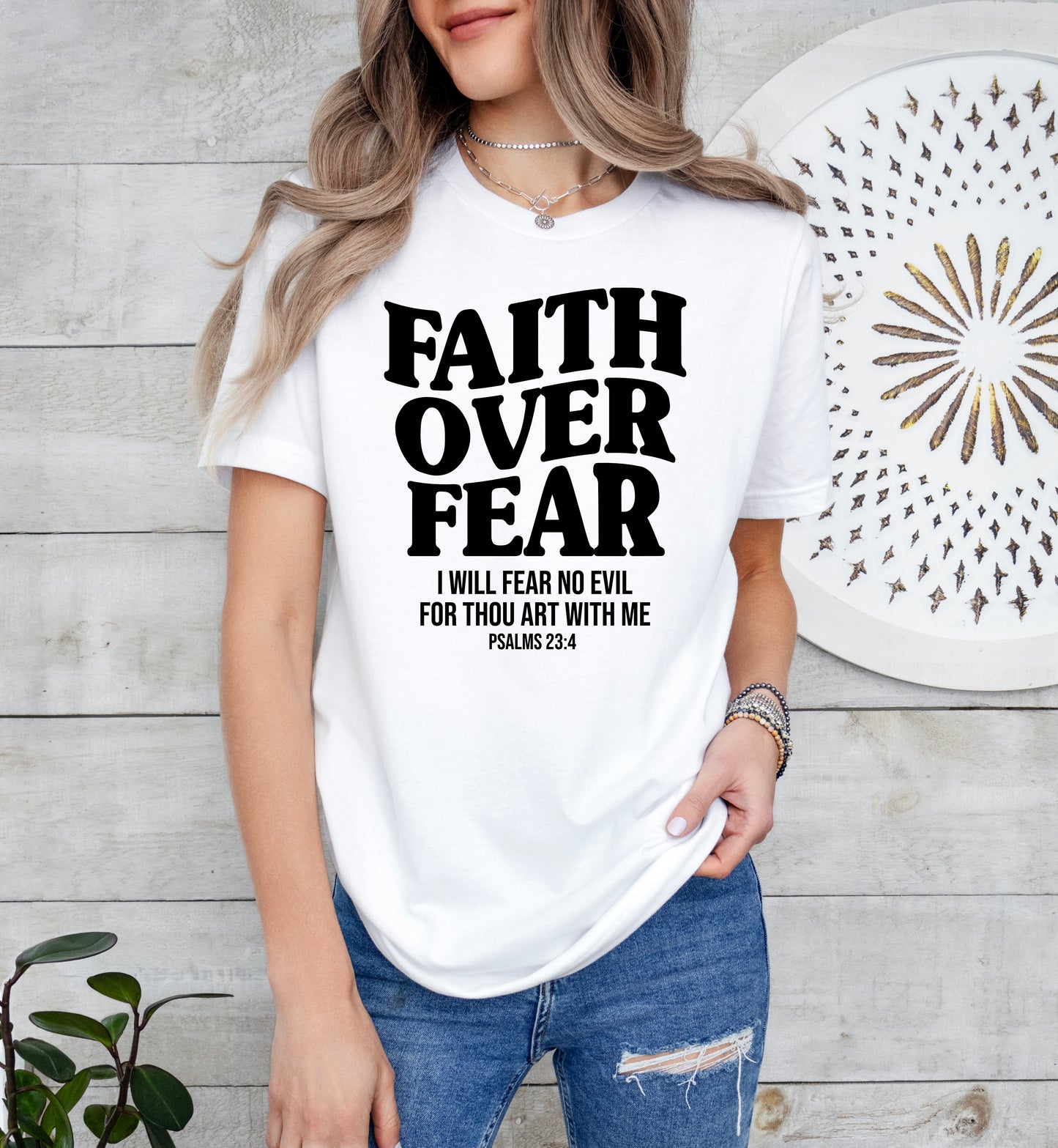 Faith Over Fear Scripture Shirt | Christian Shirt | Light Garment