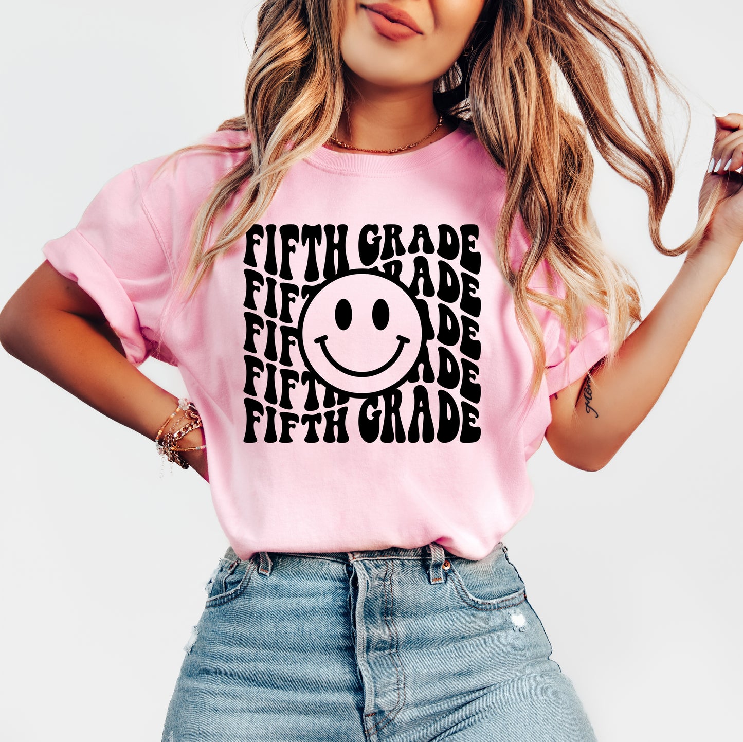 Retro Wave Fifth Grade Teacher Shirt | Comfort Colors Vintage Style Teacher Shirt